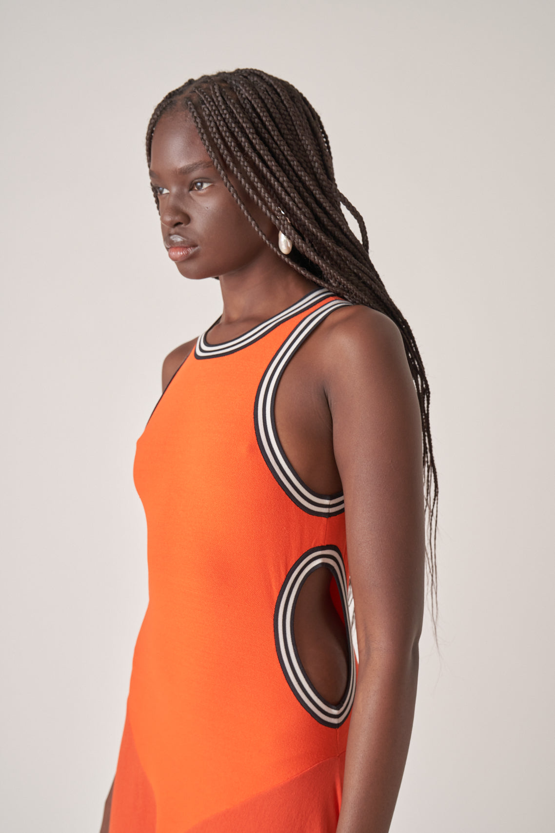 Striped Cutout Maxi Dress