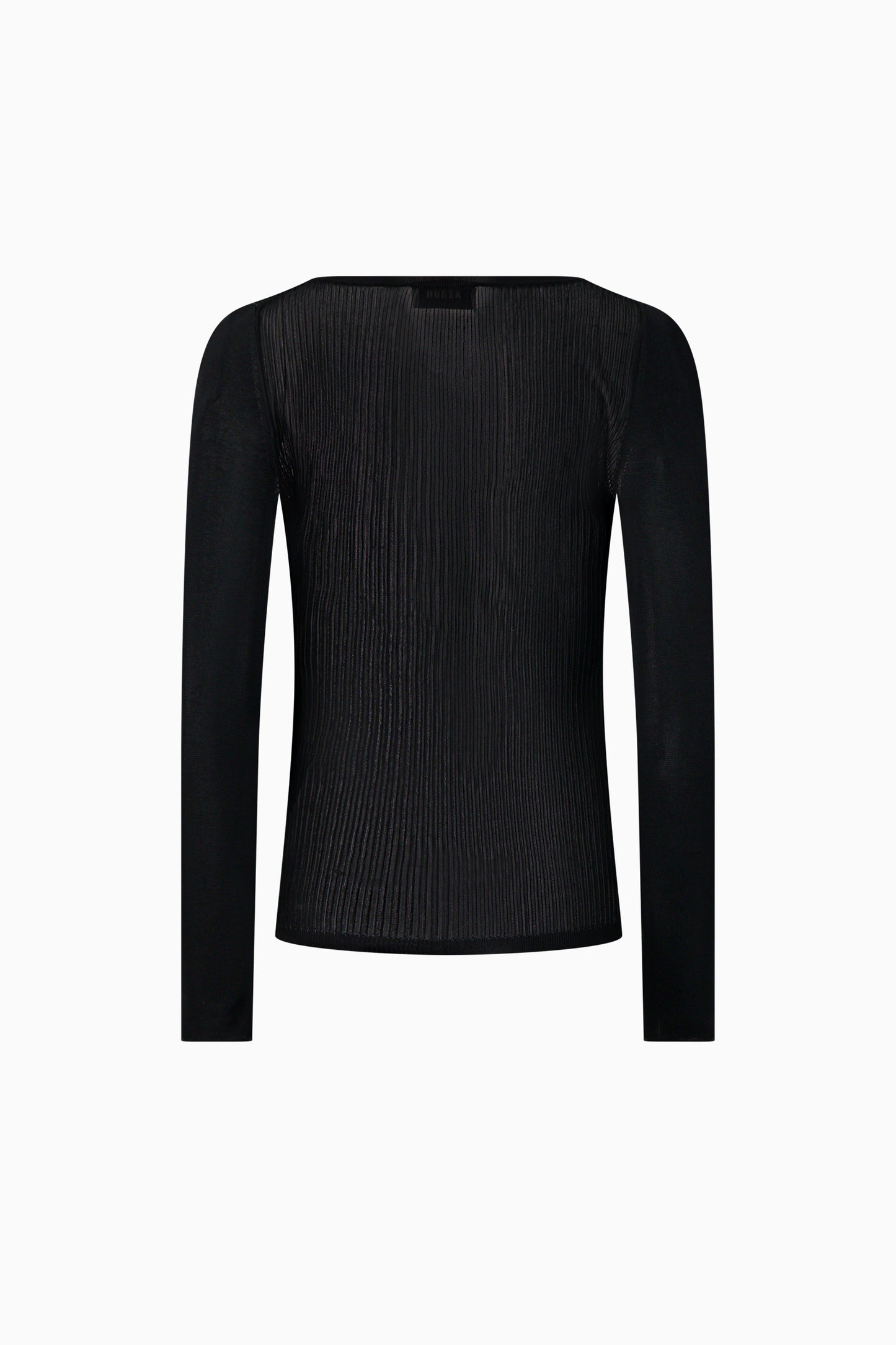 Brittany Gathered Long Sleeve Top - Black