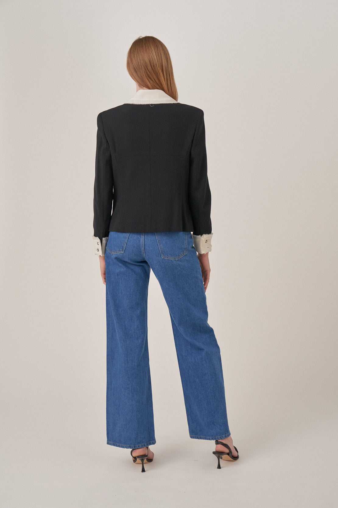 Chanel Tweed Jacket with White Collar