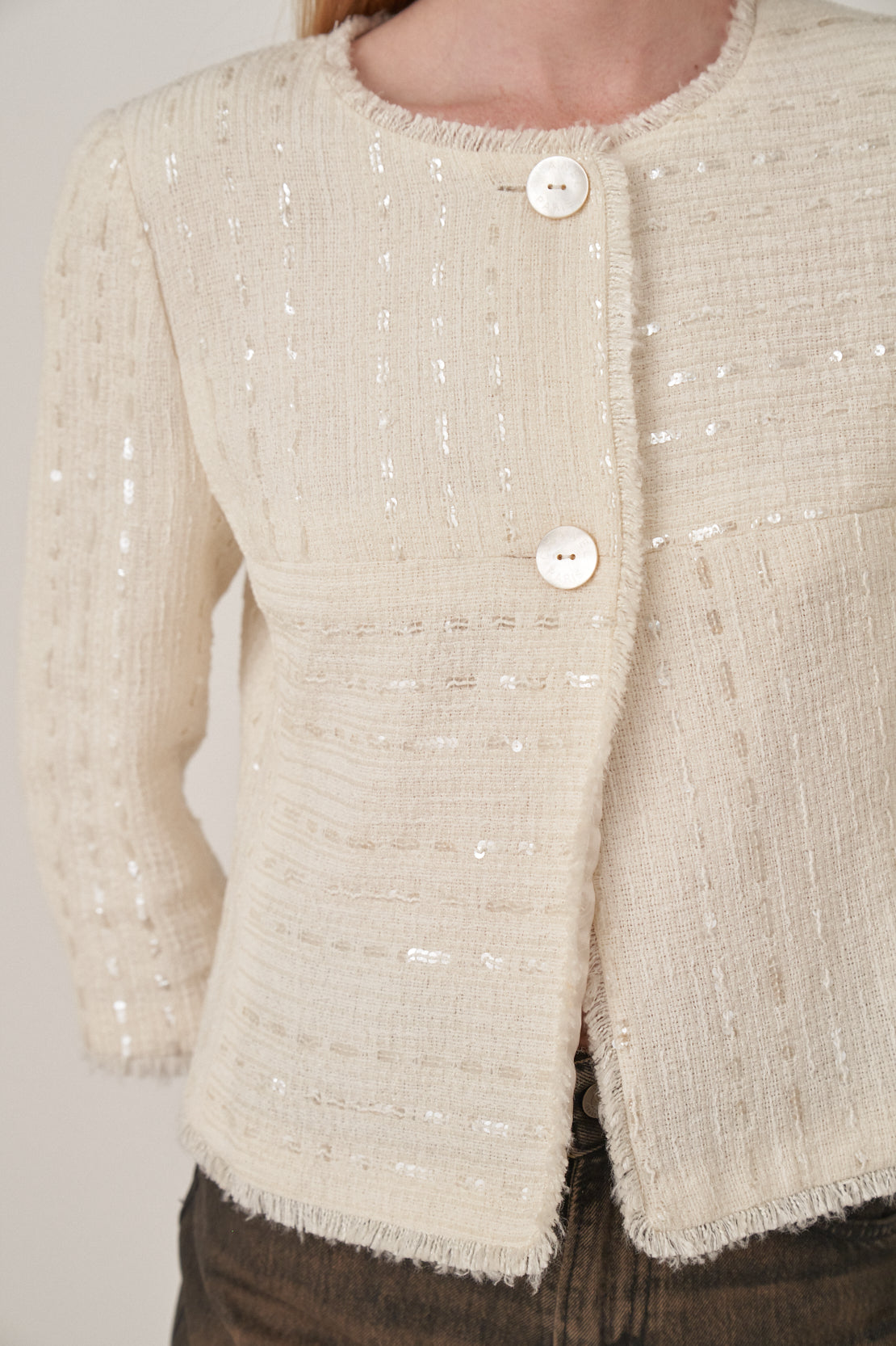 Chanel Ivory Tweed Jacket