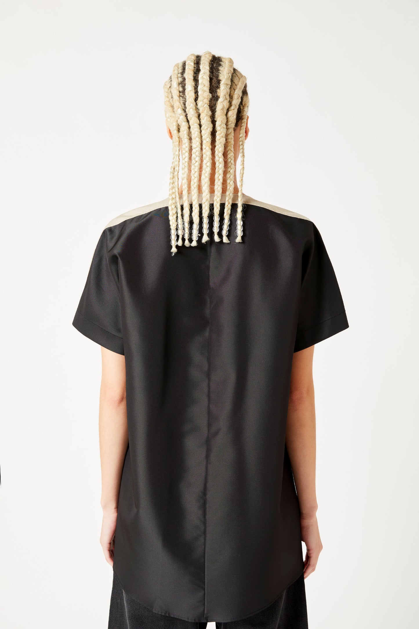 Balenciaga Black & Tan Silk Top
