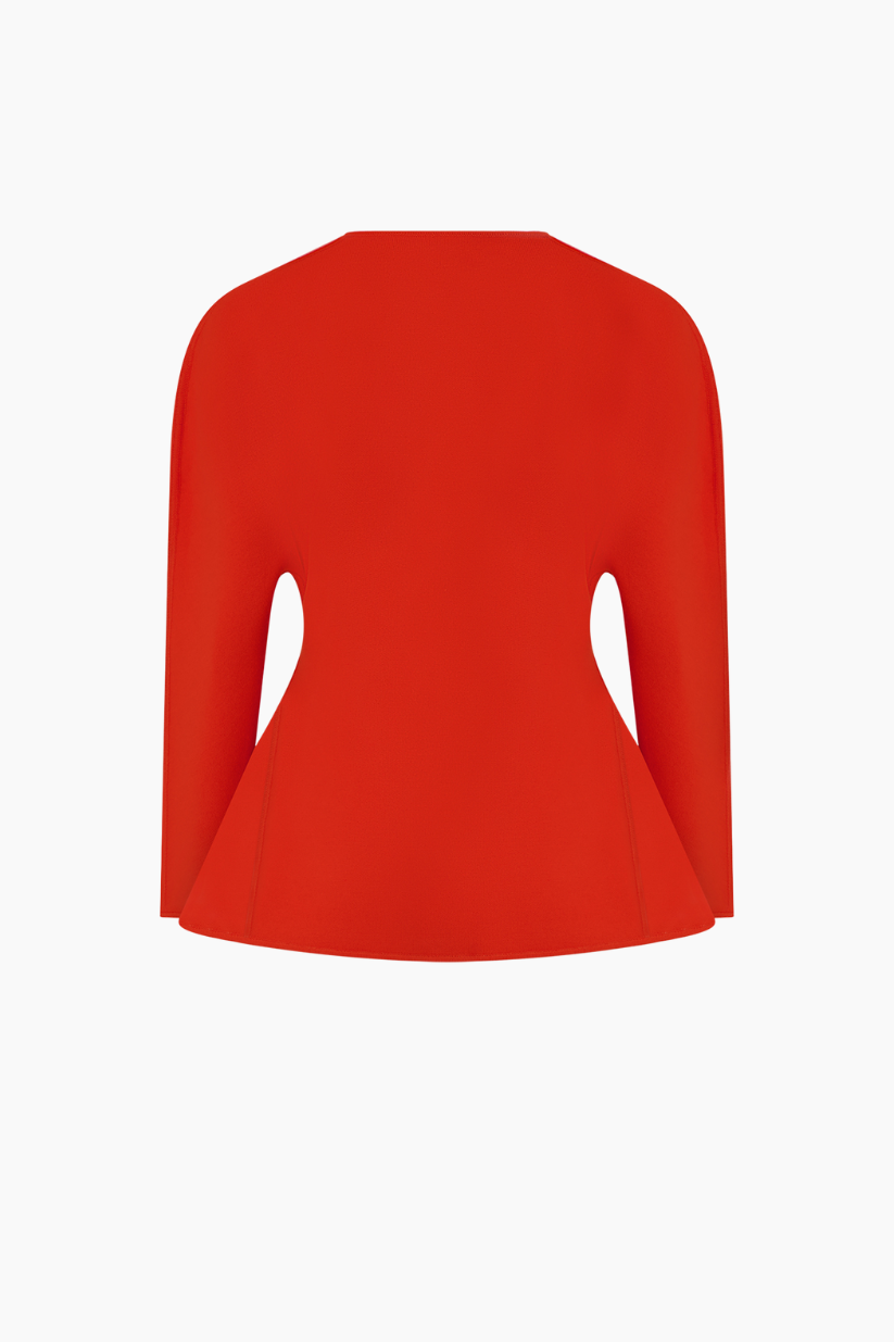 Henry Peplum Blouse - Persimmon