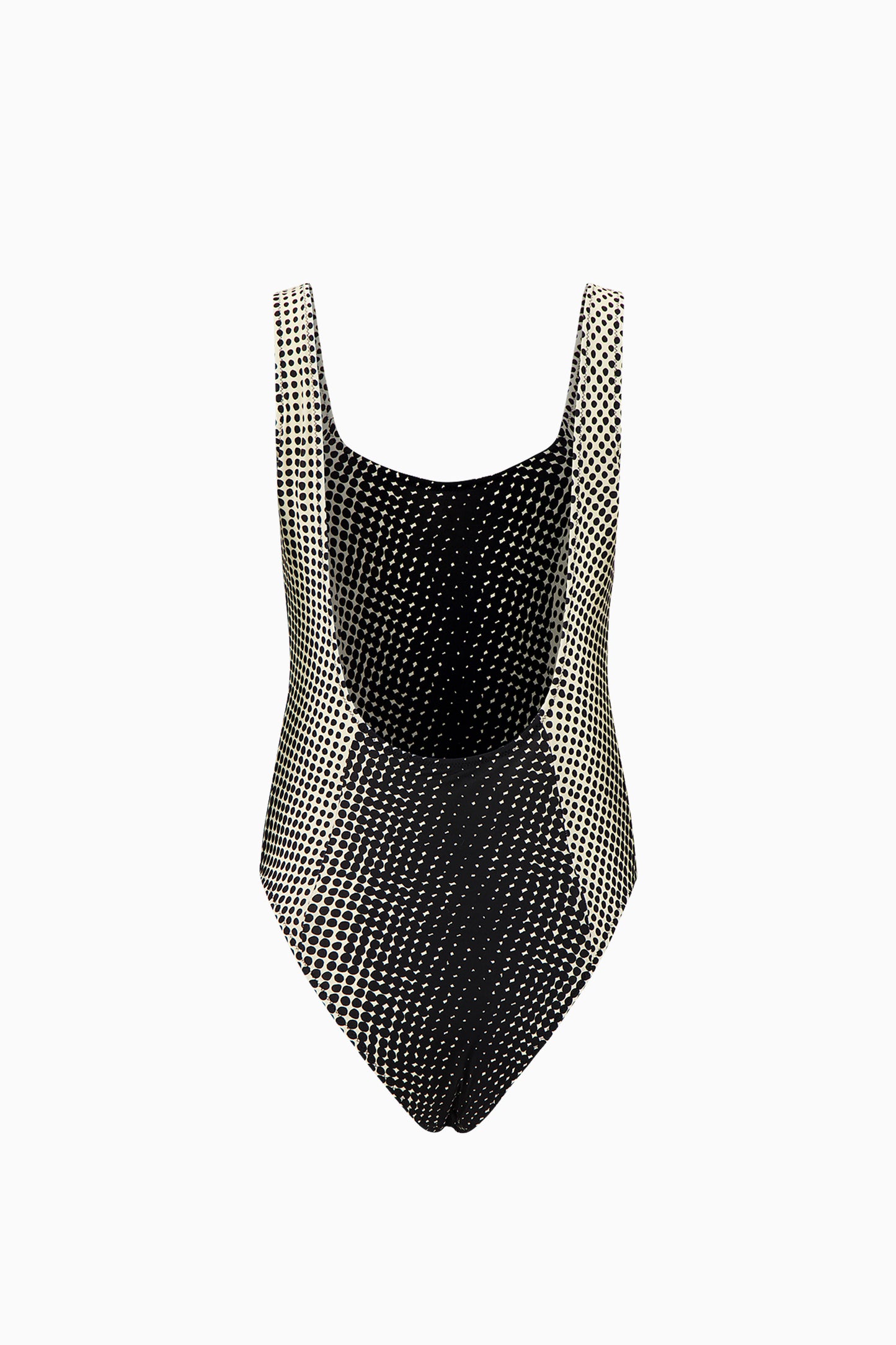 Halftone Wiggle Dot Scoop-Back Maillot