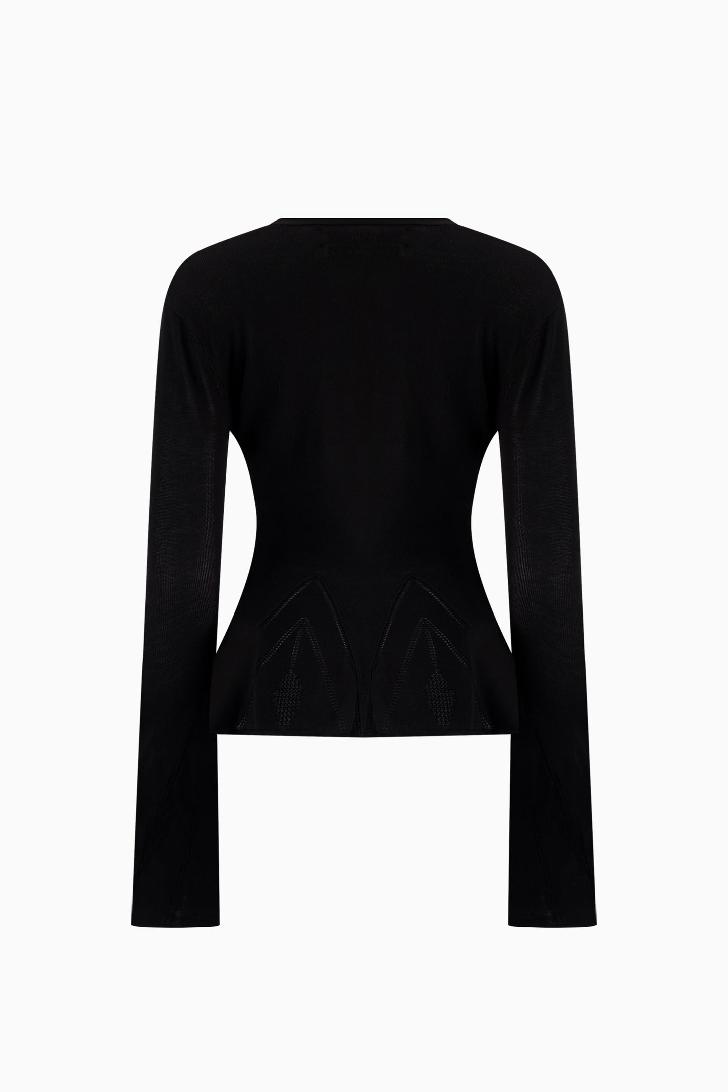 Knitted Pointelle Godet Cardigan