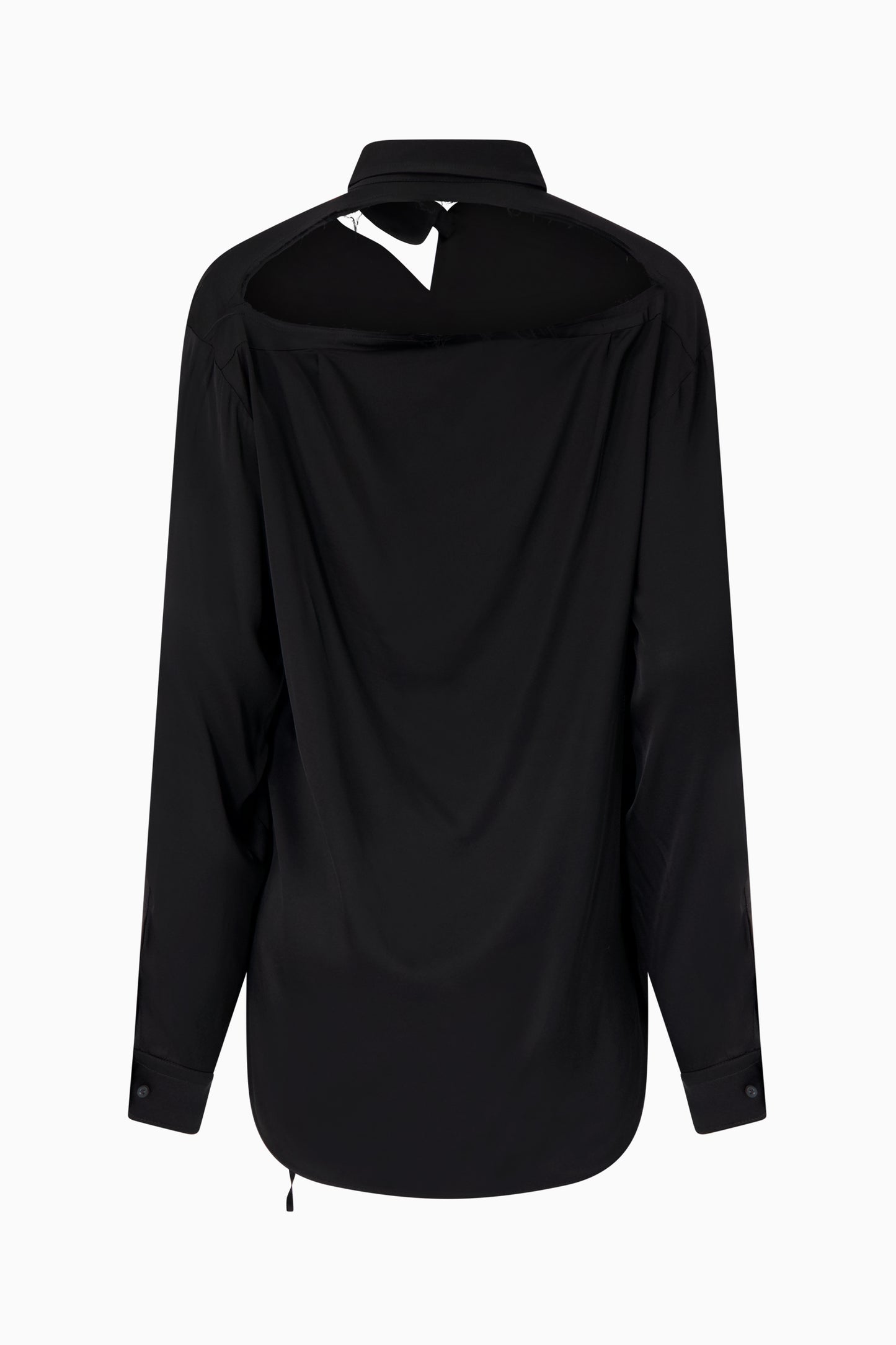 Oversized Satin Cut-Out Shirt