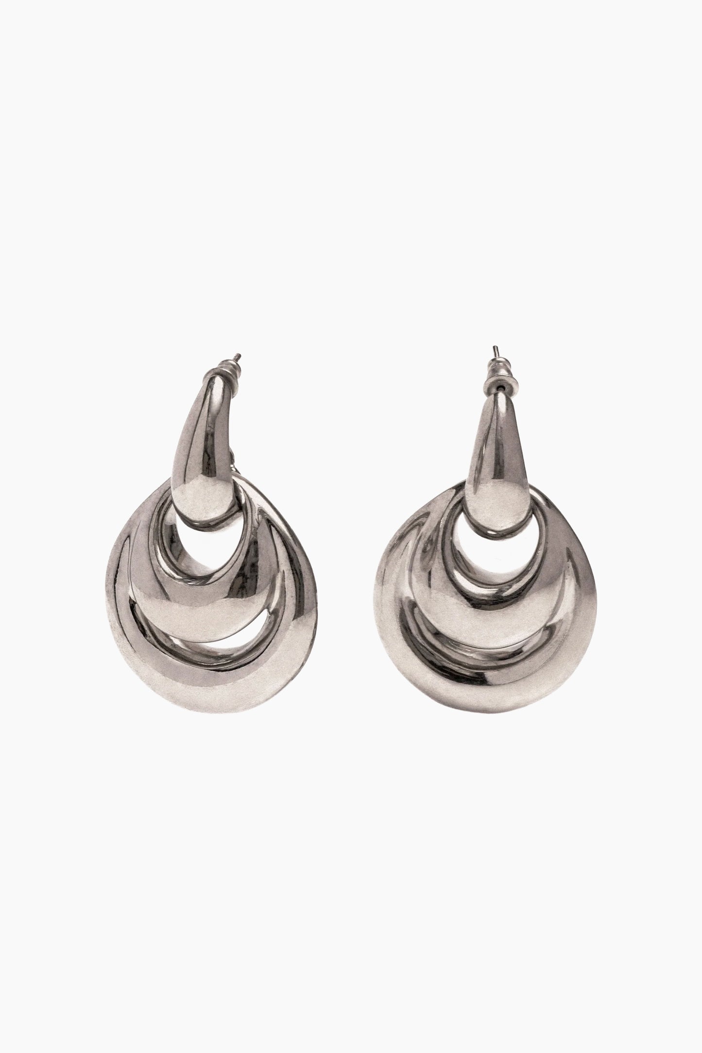 Blow Up Drop Earrings - Silver