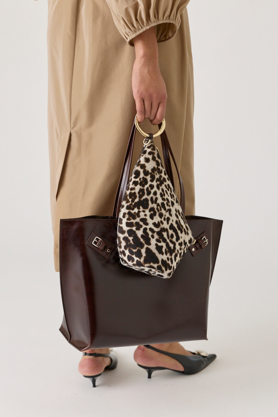 Days Tote in Pull Up Calf - Dark Brown