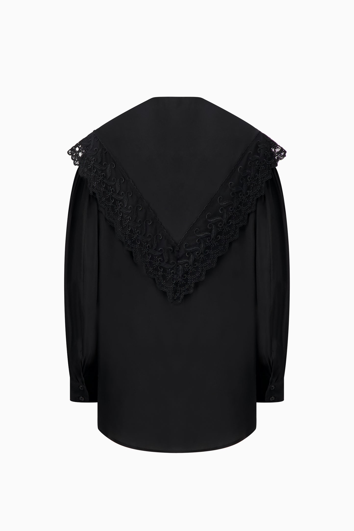 Pointed Collar Trim Shirt