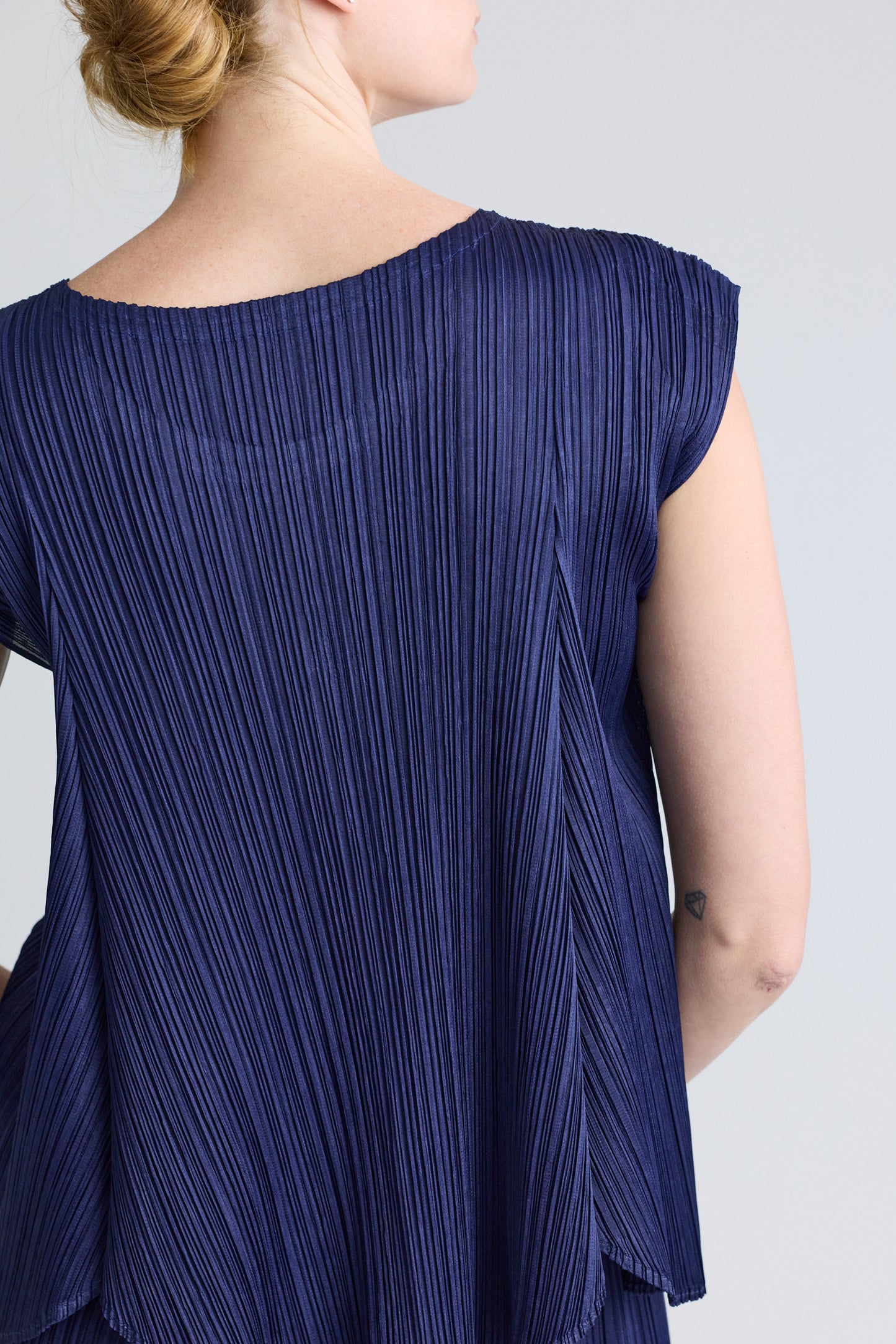 PLEATS PLEASE ISSEY MIYAKE Navy Plissé Skirt Set