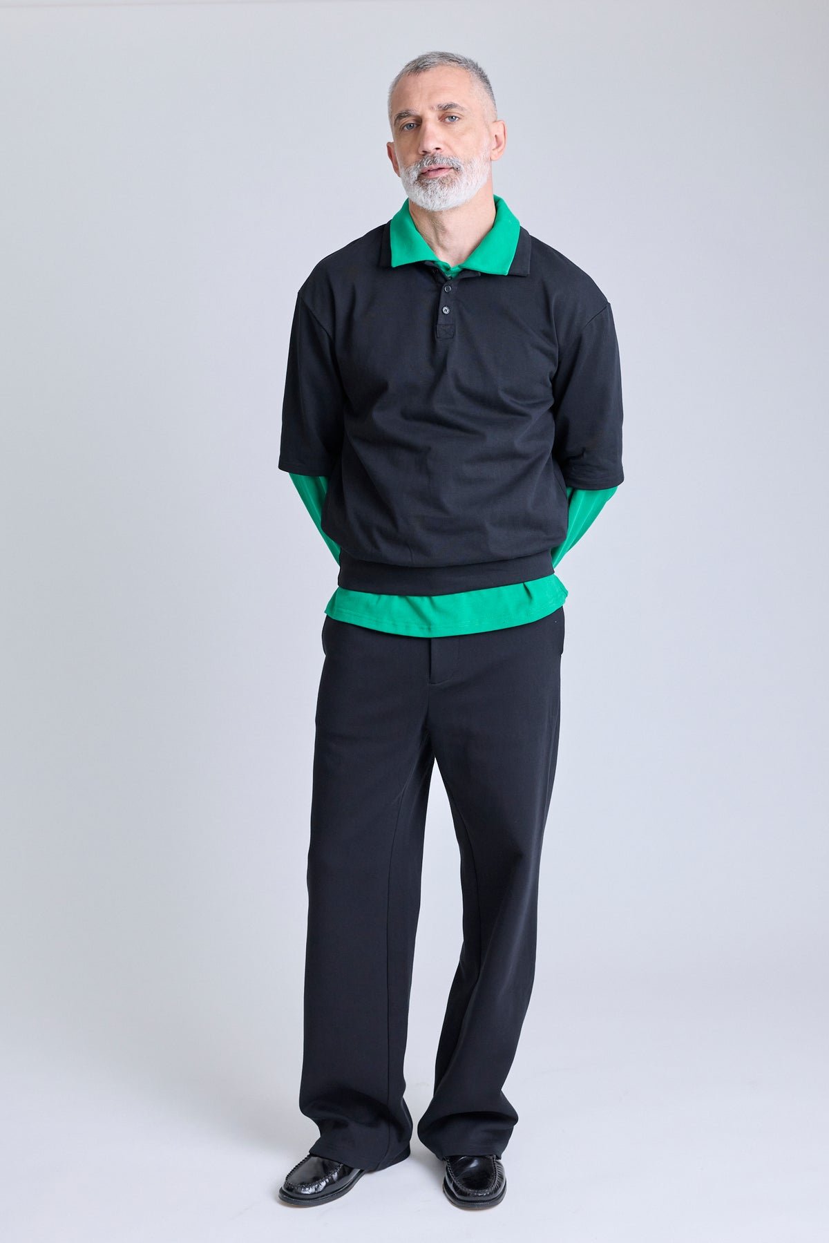 Double-Layered Polo - Green/Black