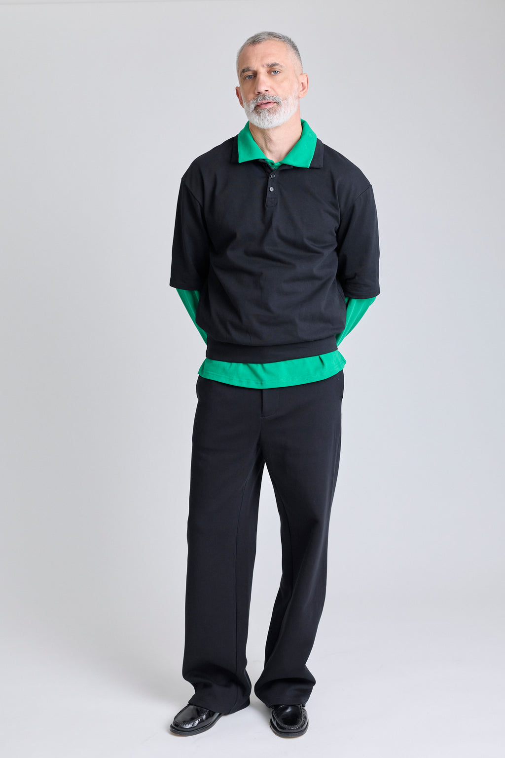Double-Layered Polo - Green/Black