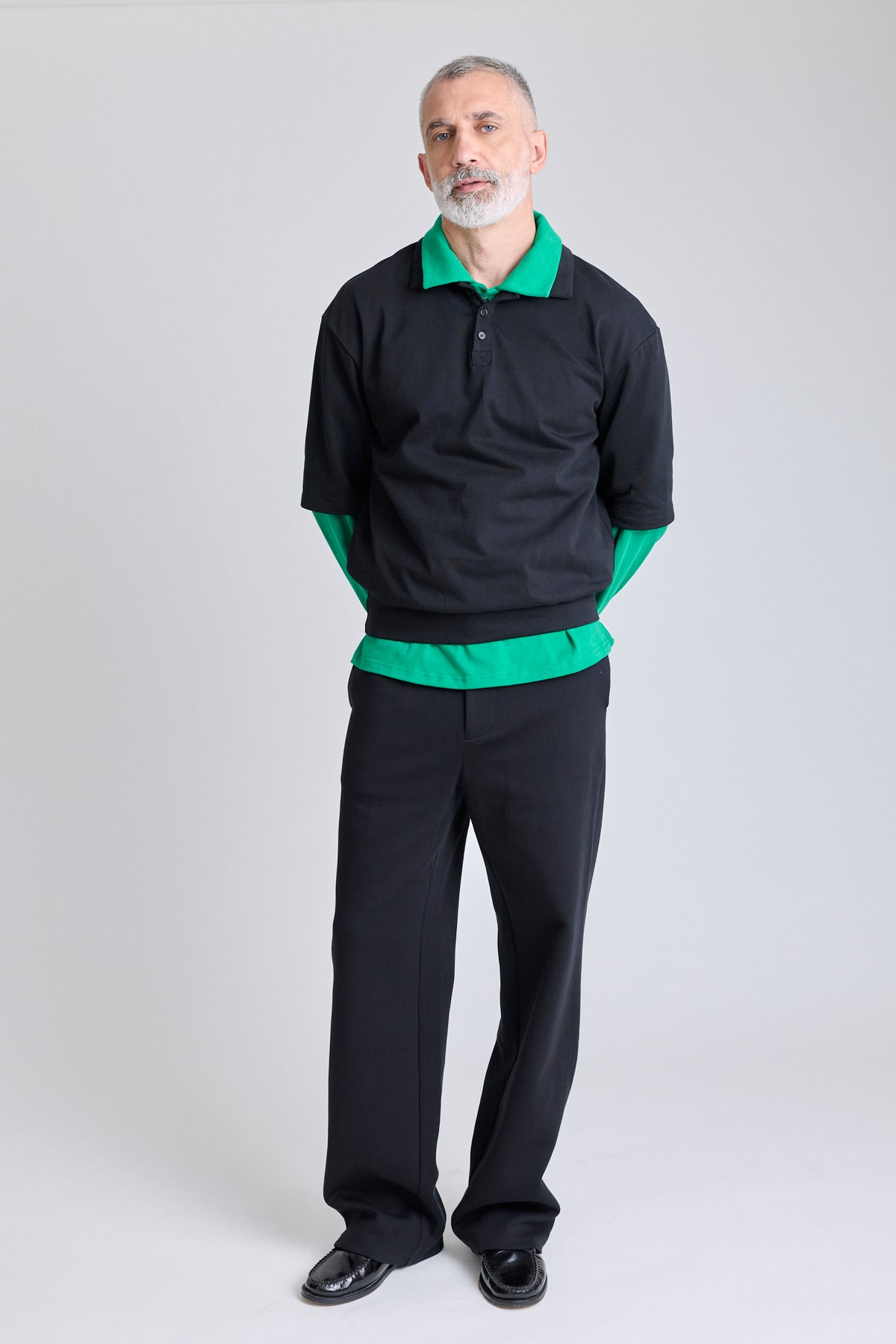 Double-Layered Polo - Green/Black