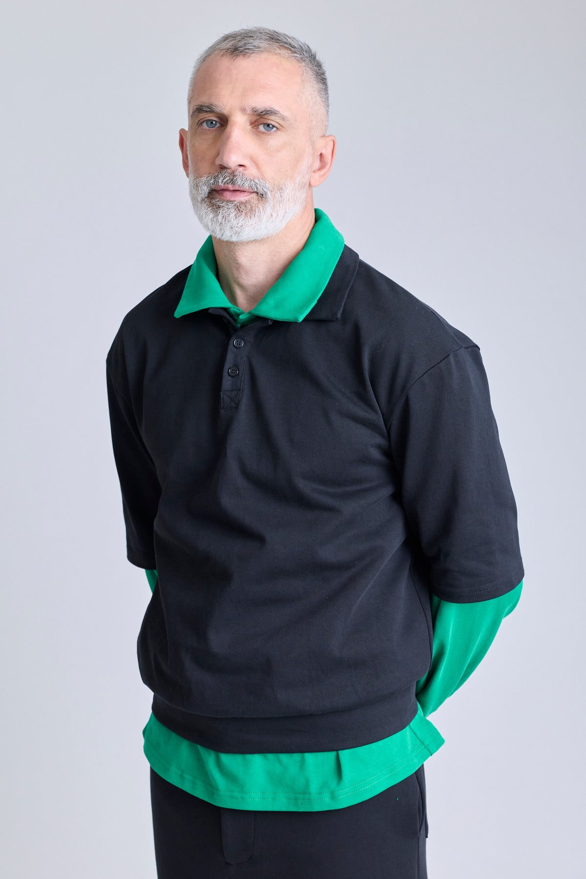 Double-Layered Polo - Green/Black