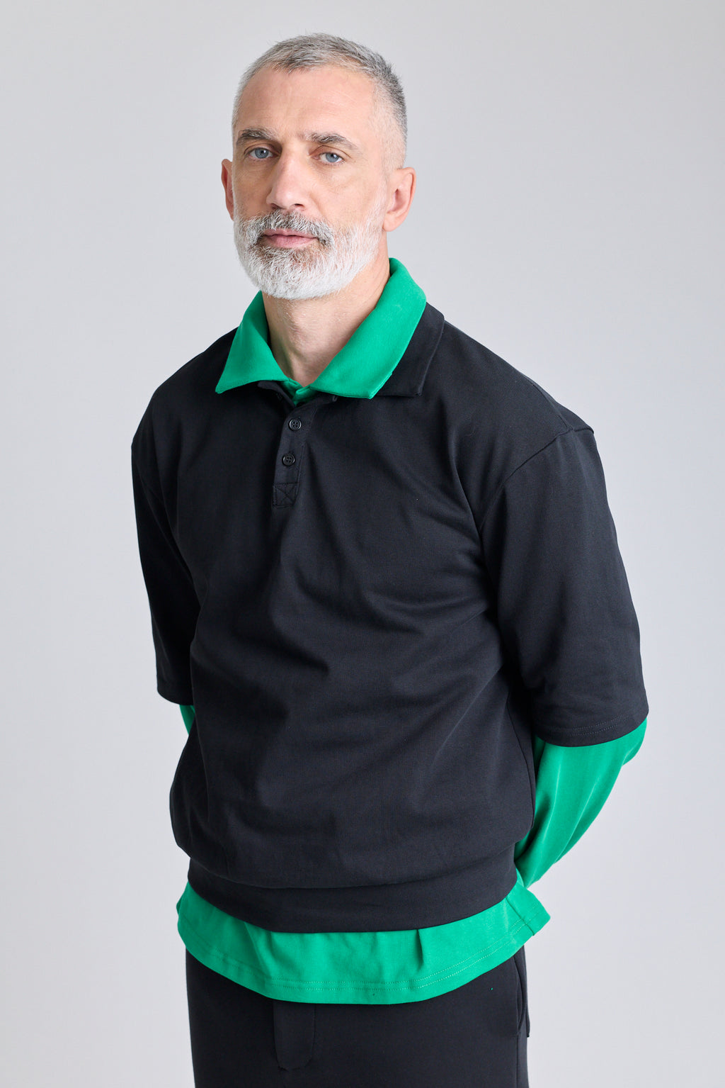Double-Layered Polo - Green/Black