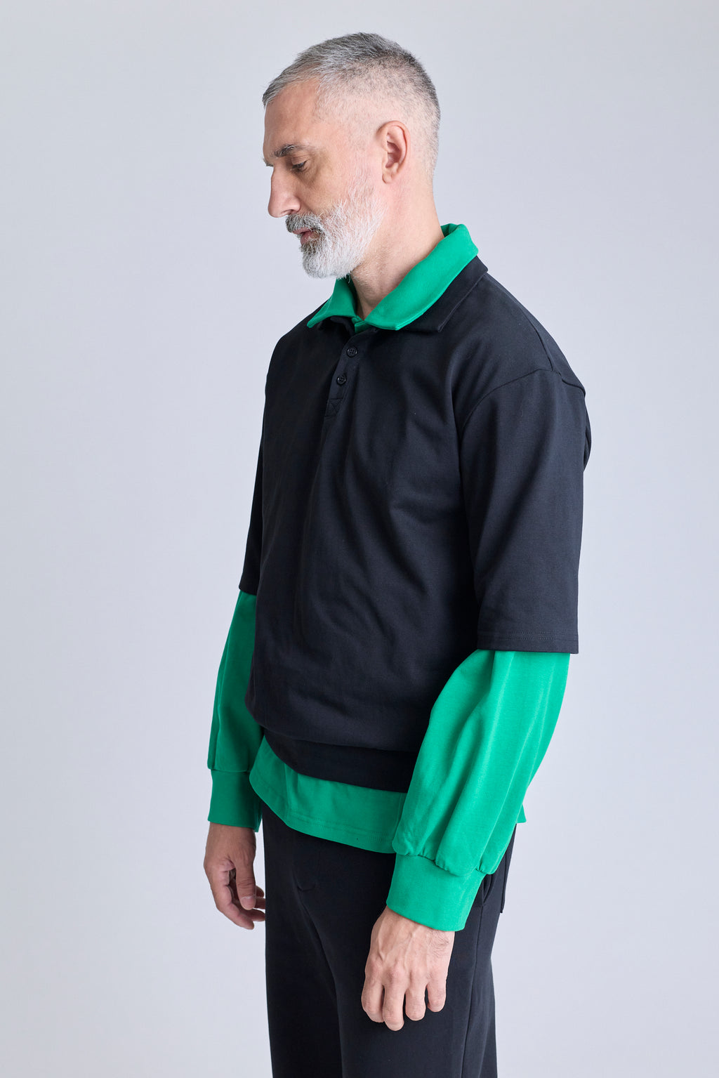 Double-Layered Polo - Green/Black