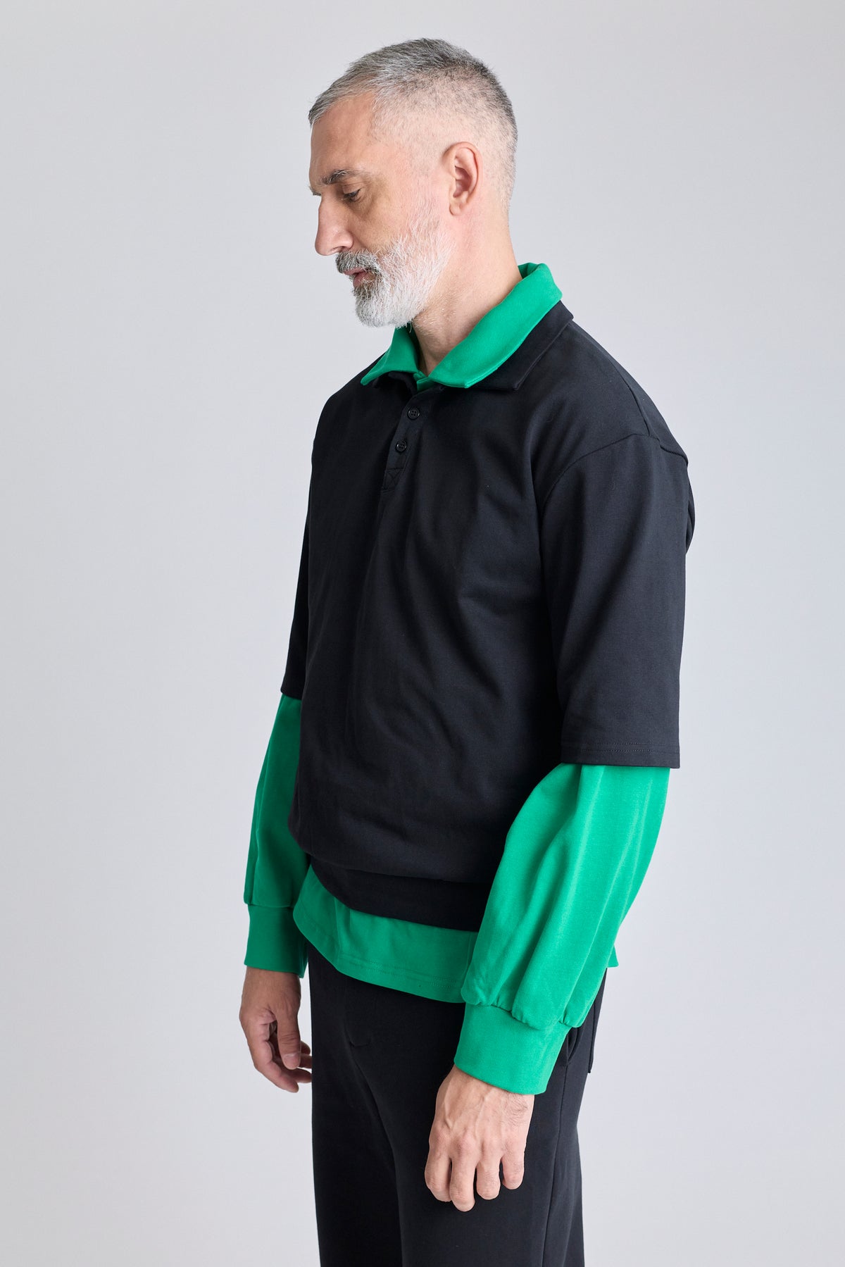 Double-Layered Polo - Green/Black