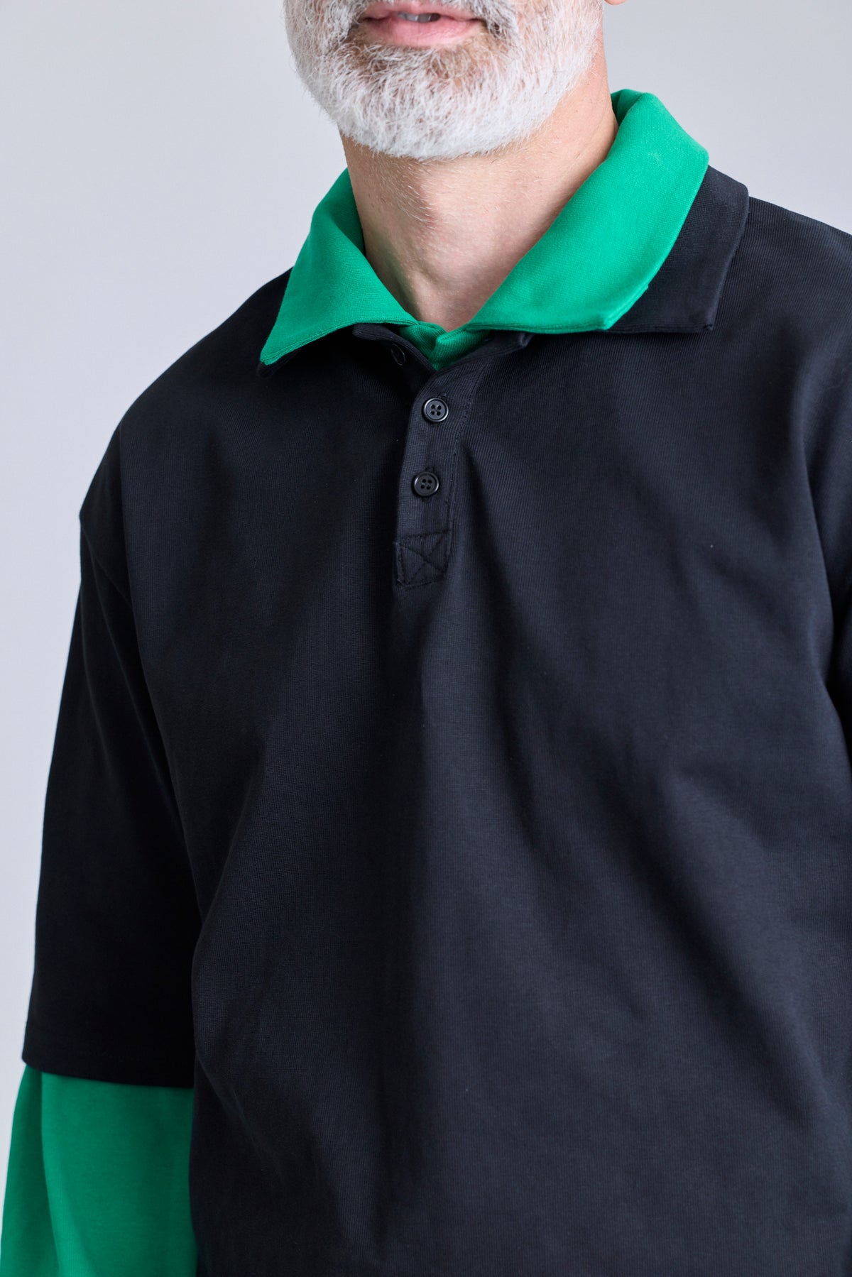 Double-Layered Polo - Green/Black
