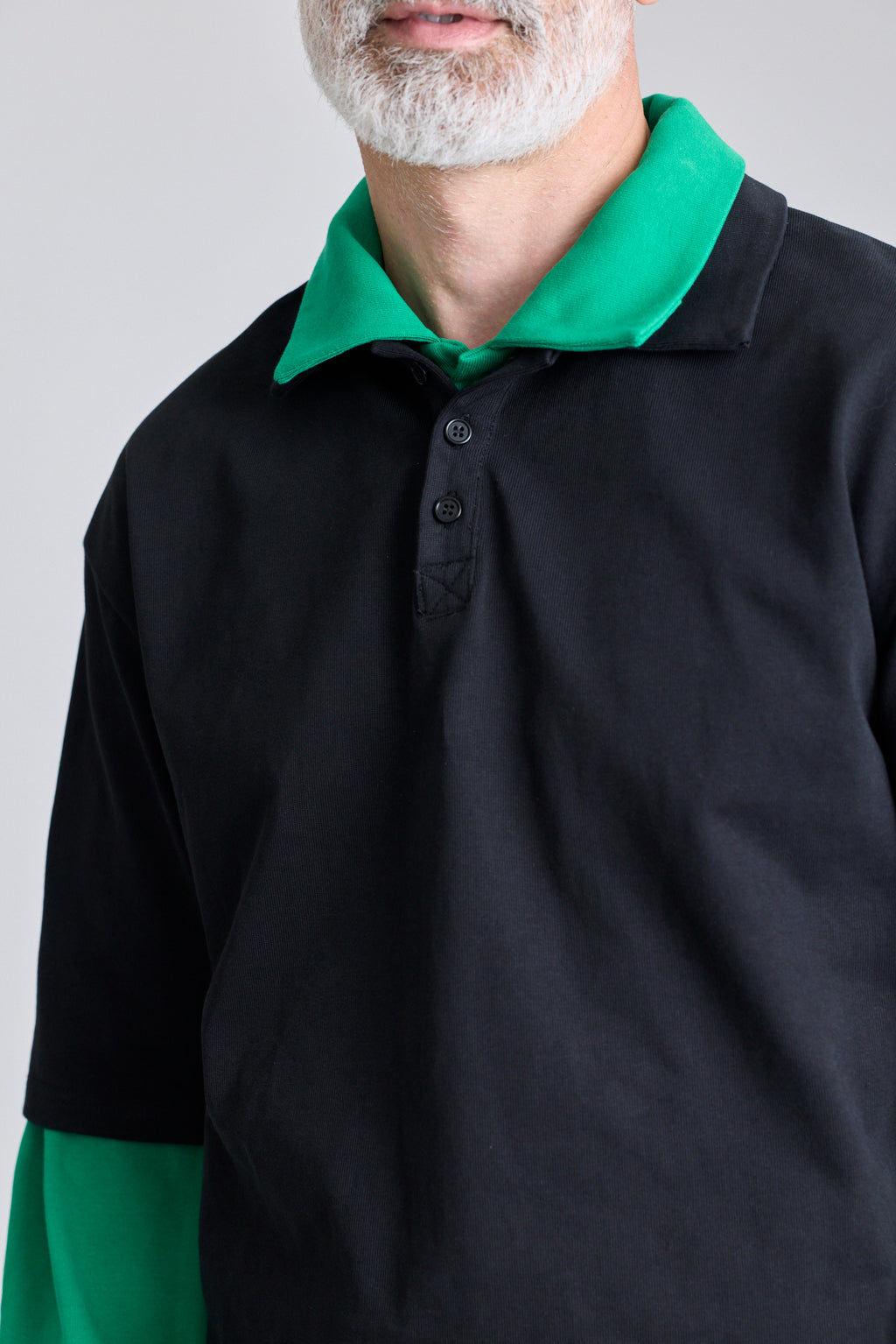 Double-Layered Polo - Green/Black