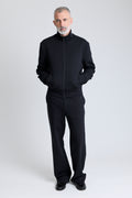 Zip Jersey Jacket - Black