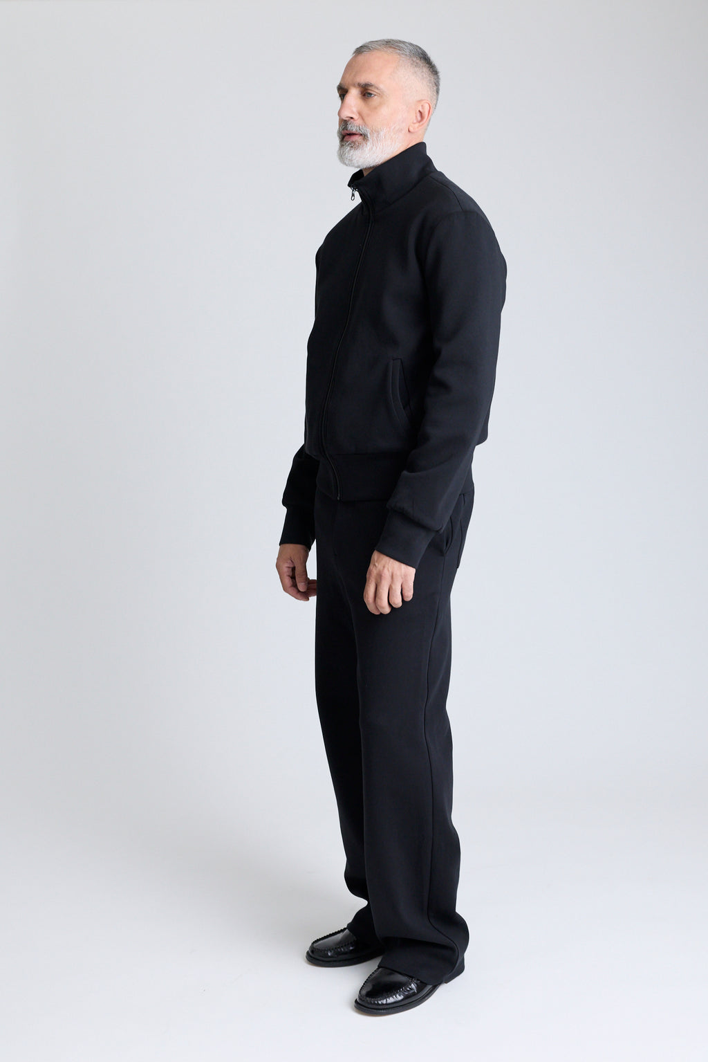 Zip Jersey Jacket - Black