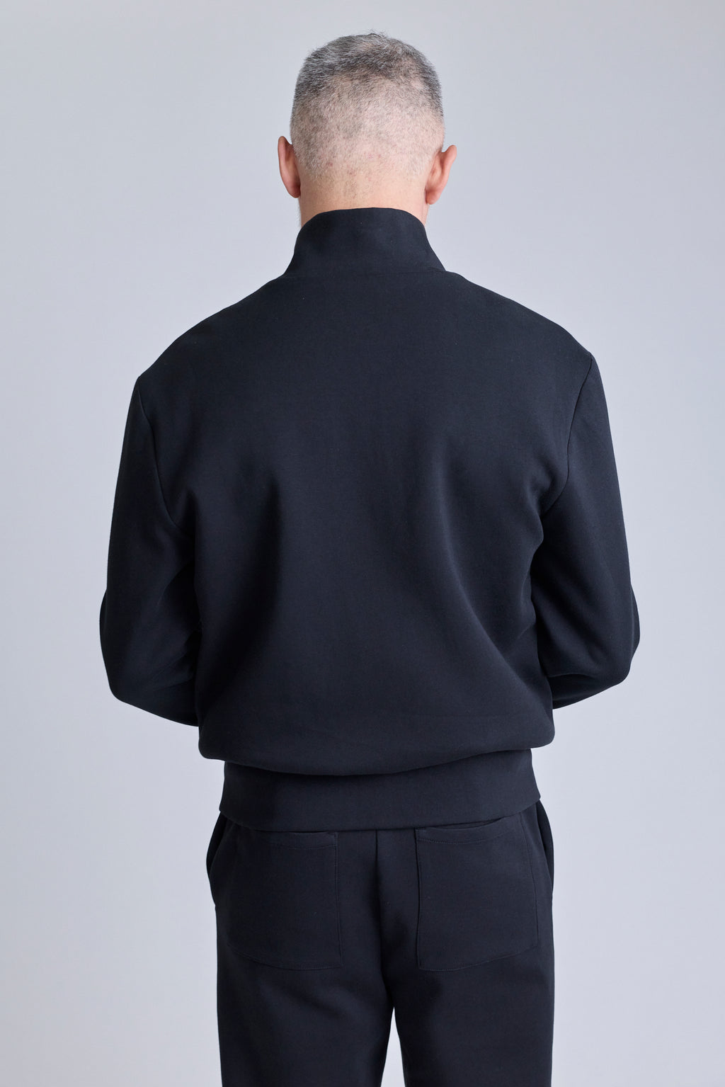 Zip Jersey Jacket - Black