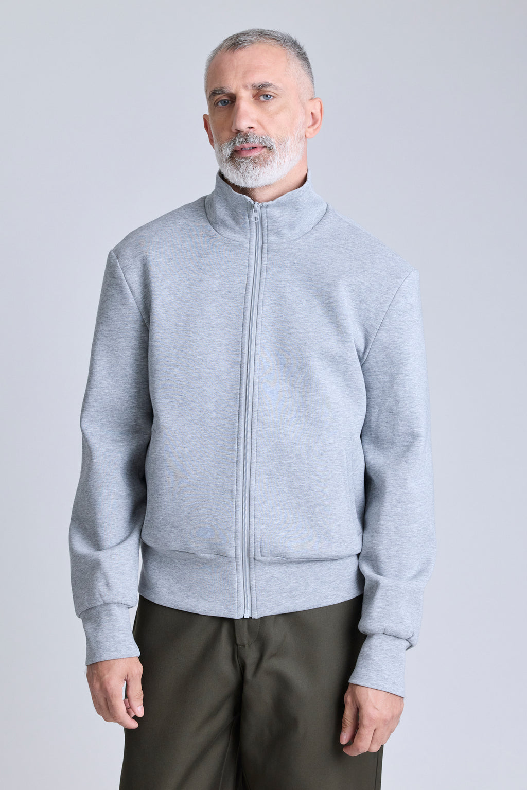 Zip Jersey Jacket - Grey