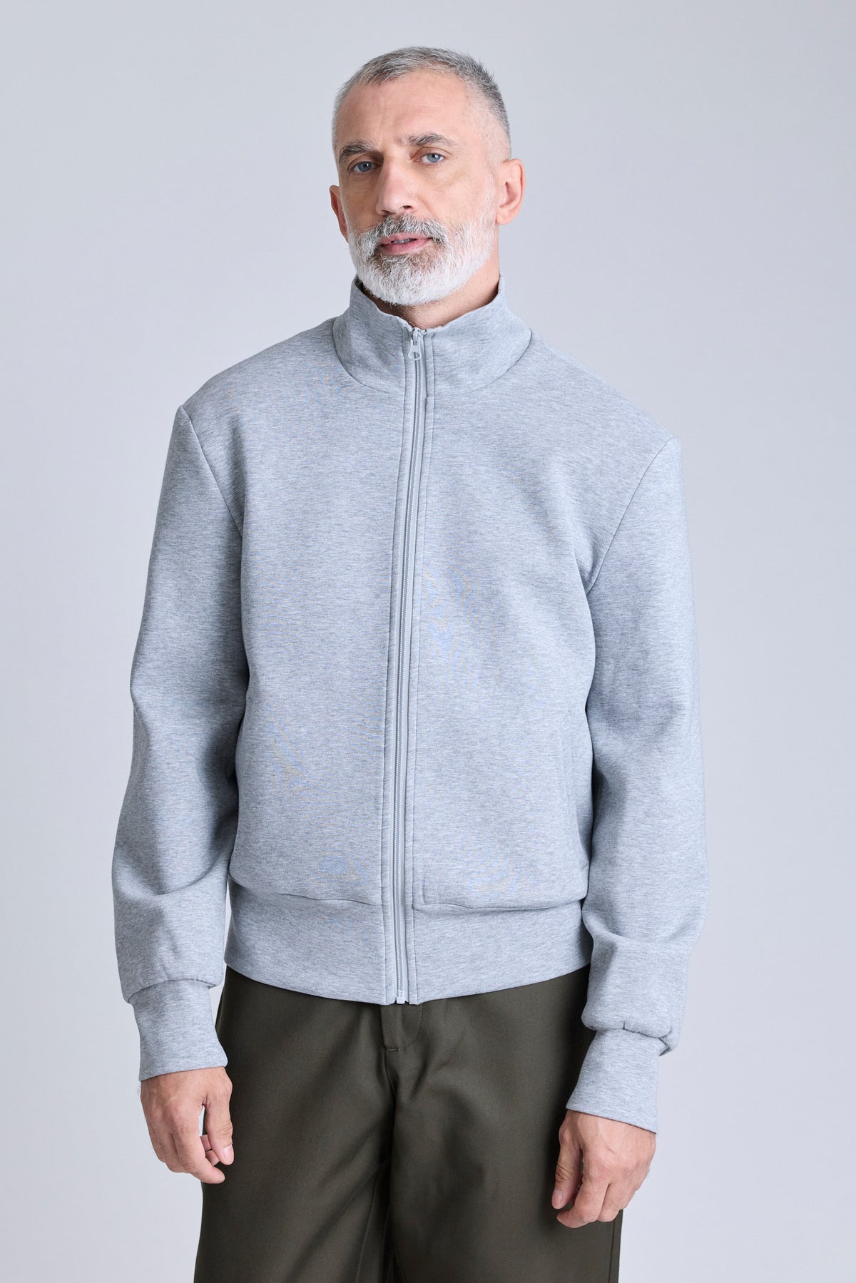 Zip Jersey Jacket - Grey