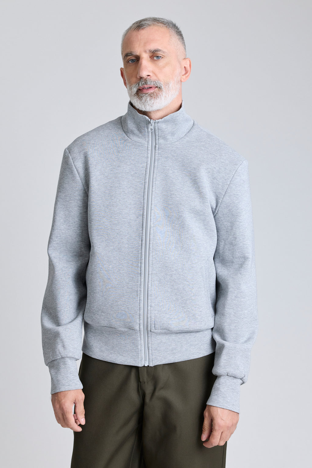 Zip Jersey Jacket - Grey