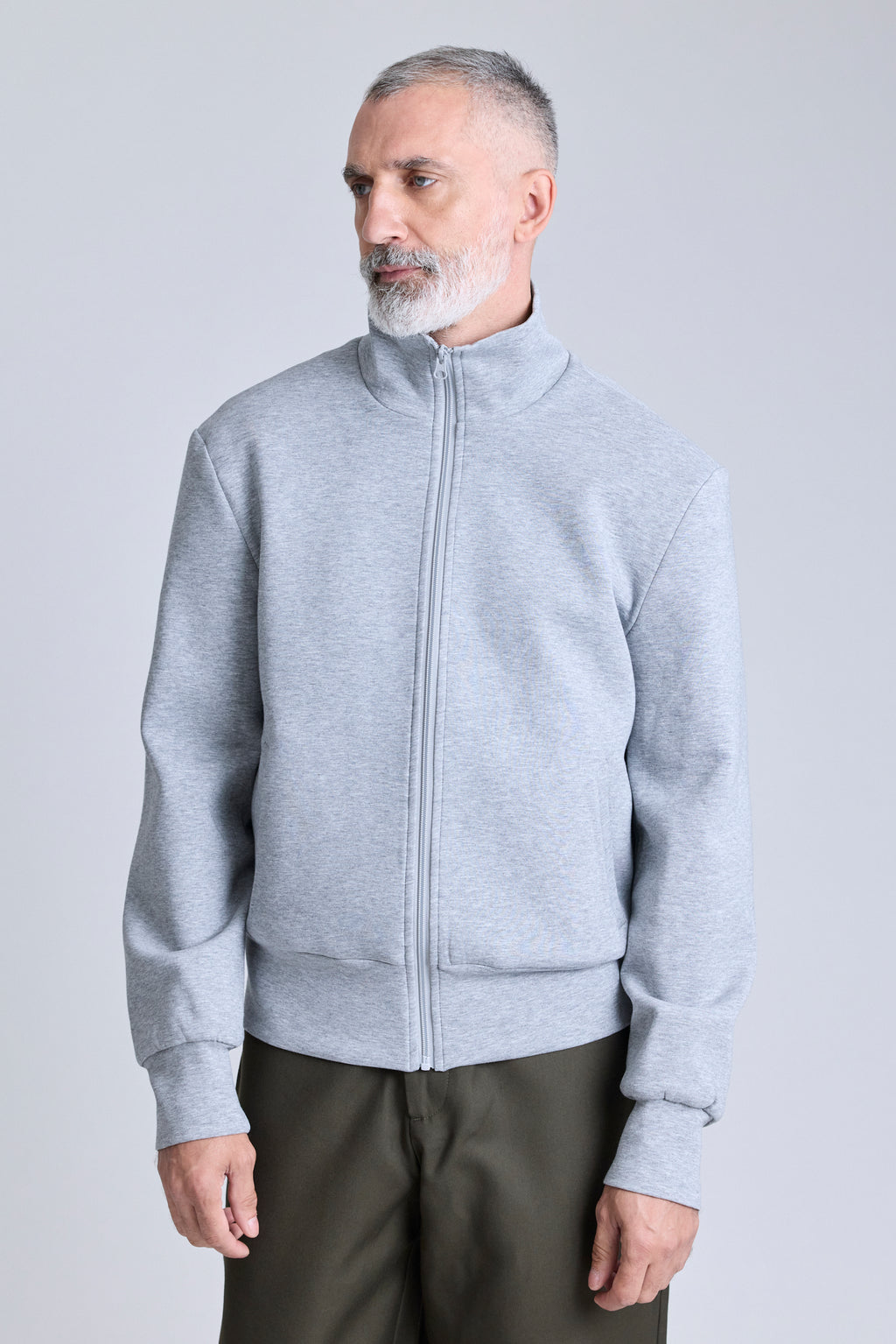 Zip Jersey Jacket - Grey