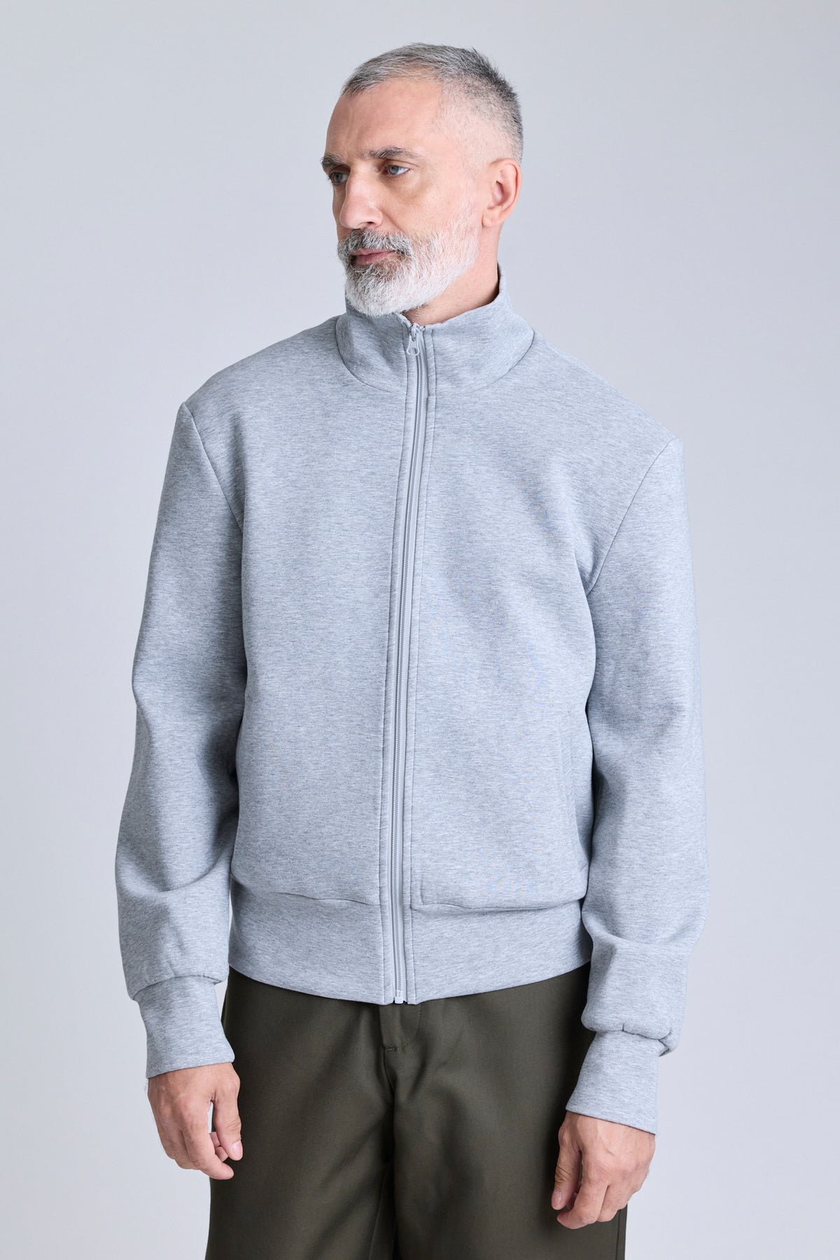 Zip Jersey Jacket - Grey
