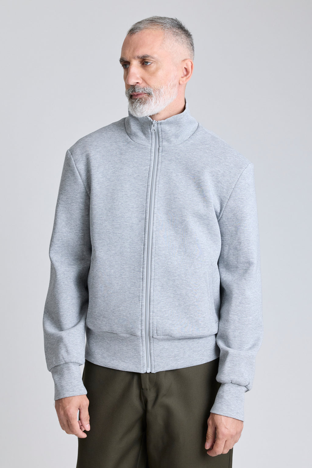Zip Jersey Jacket - Grey