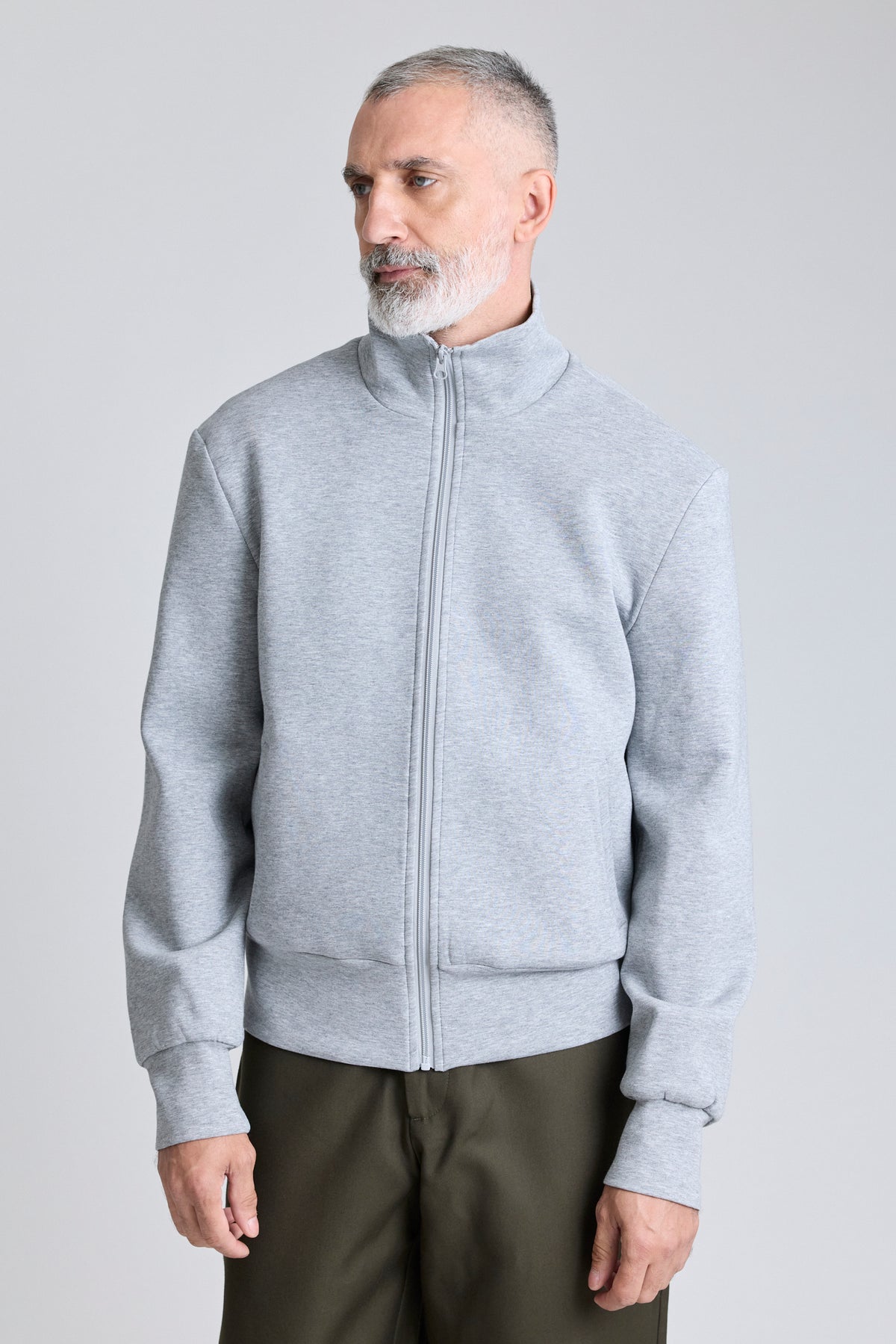 Zip Jersey Jacket - Grey