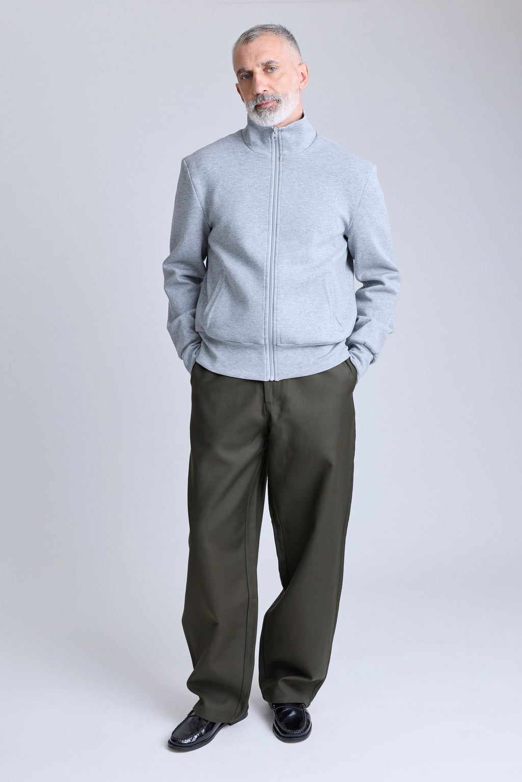 Zip Jersey Jacket - Grey