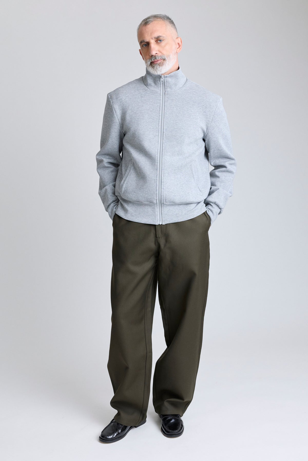 Zip Jersey Jacket - Grey