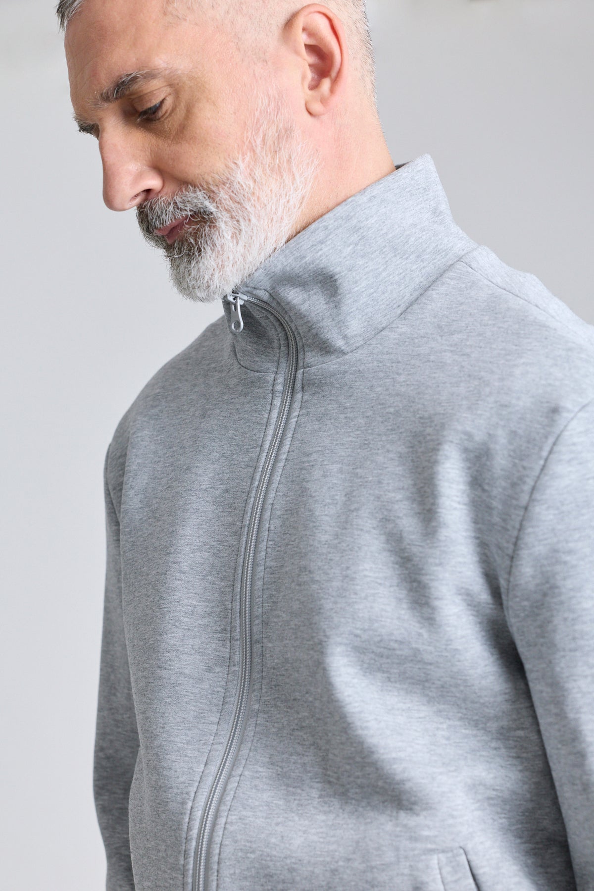 Zip Jersey Jacket - Grey
