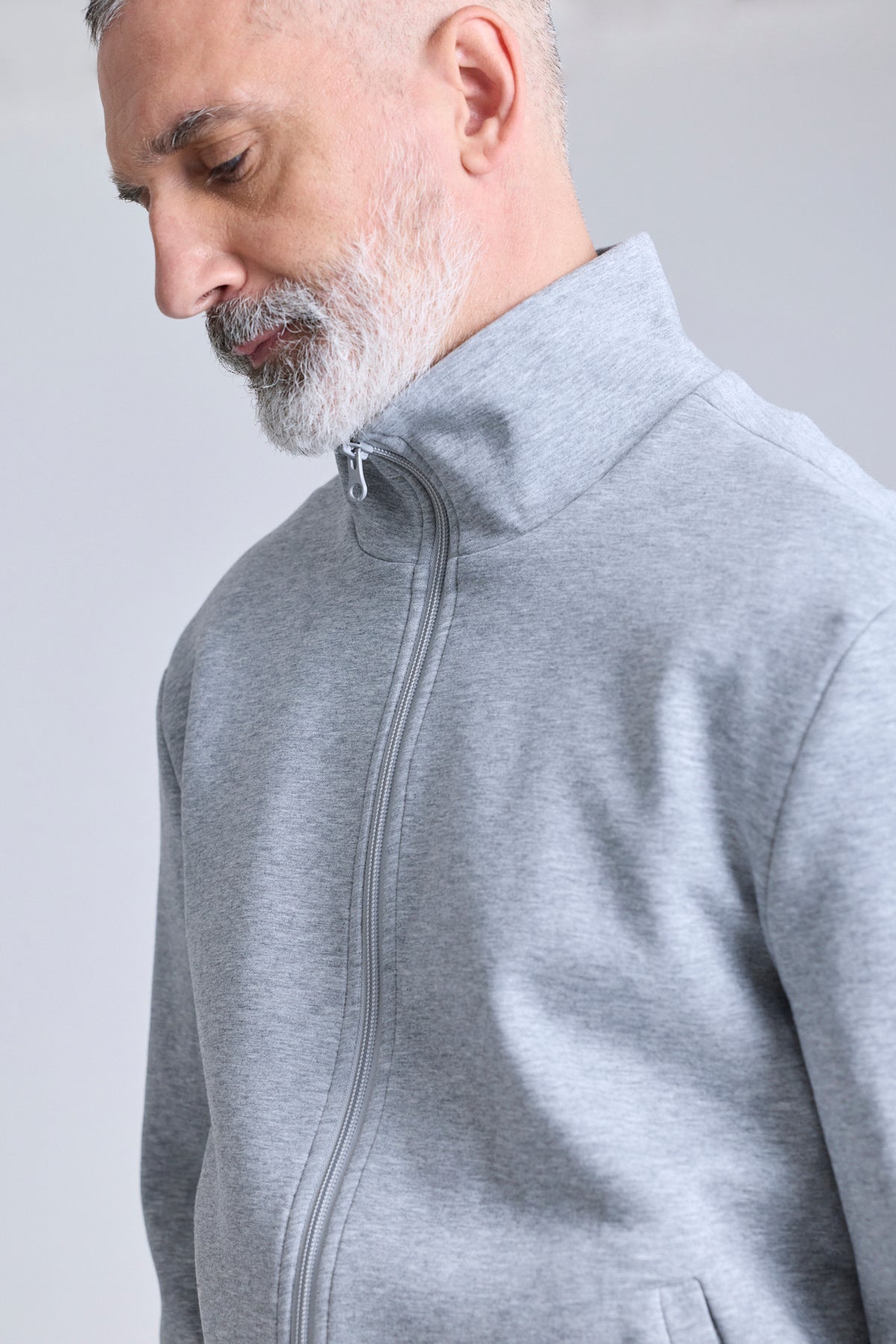 Zip Jersey Jacket - Grey