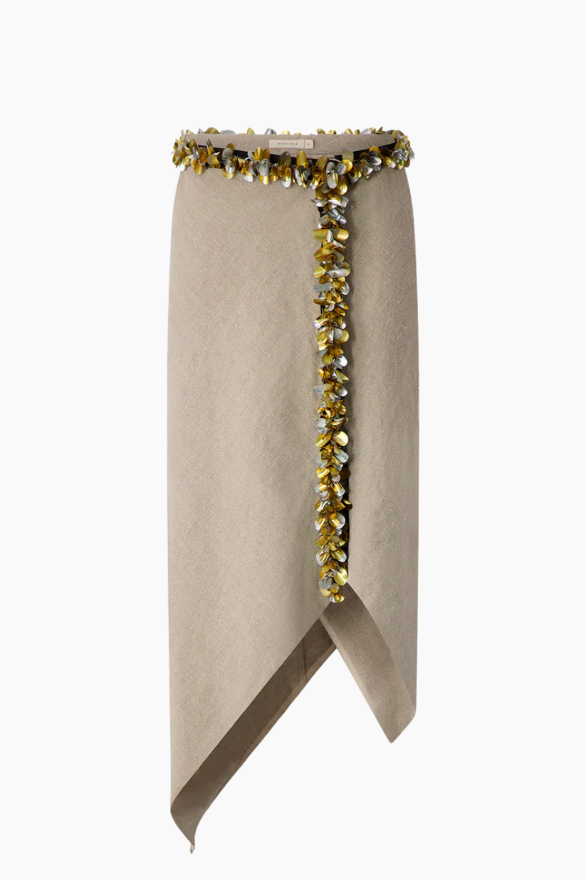 Oyster Burlap Darliston Skirt