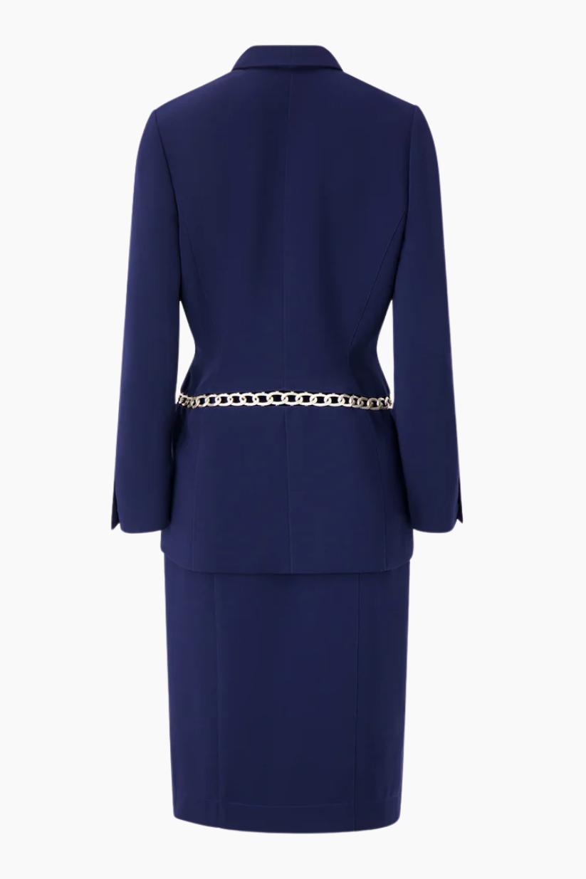 Thierry Mugler Blue Suit with Chains