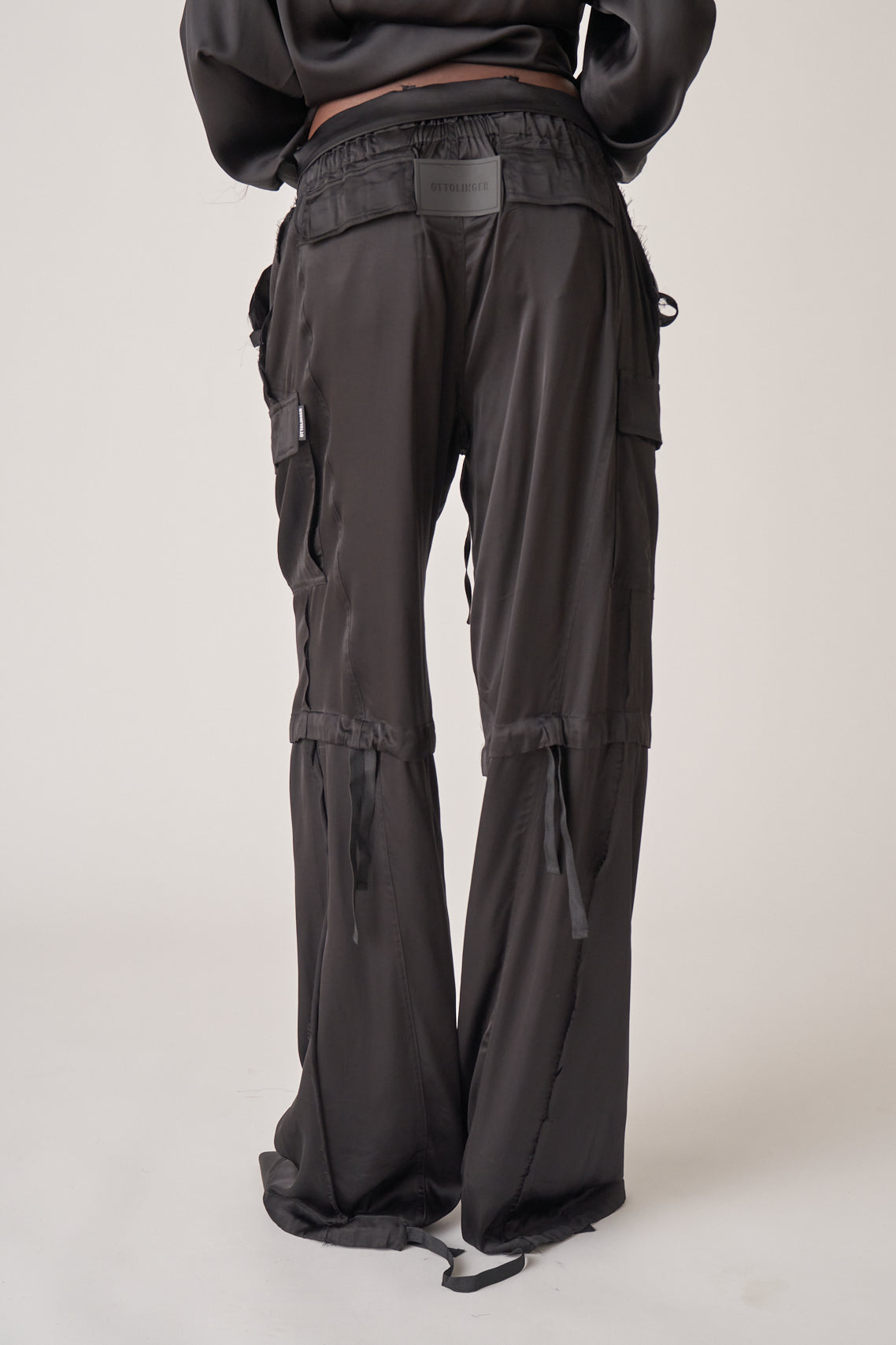 Baggy Satin Cargo Pants