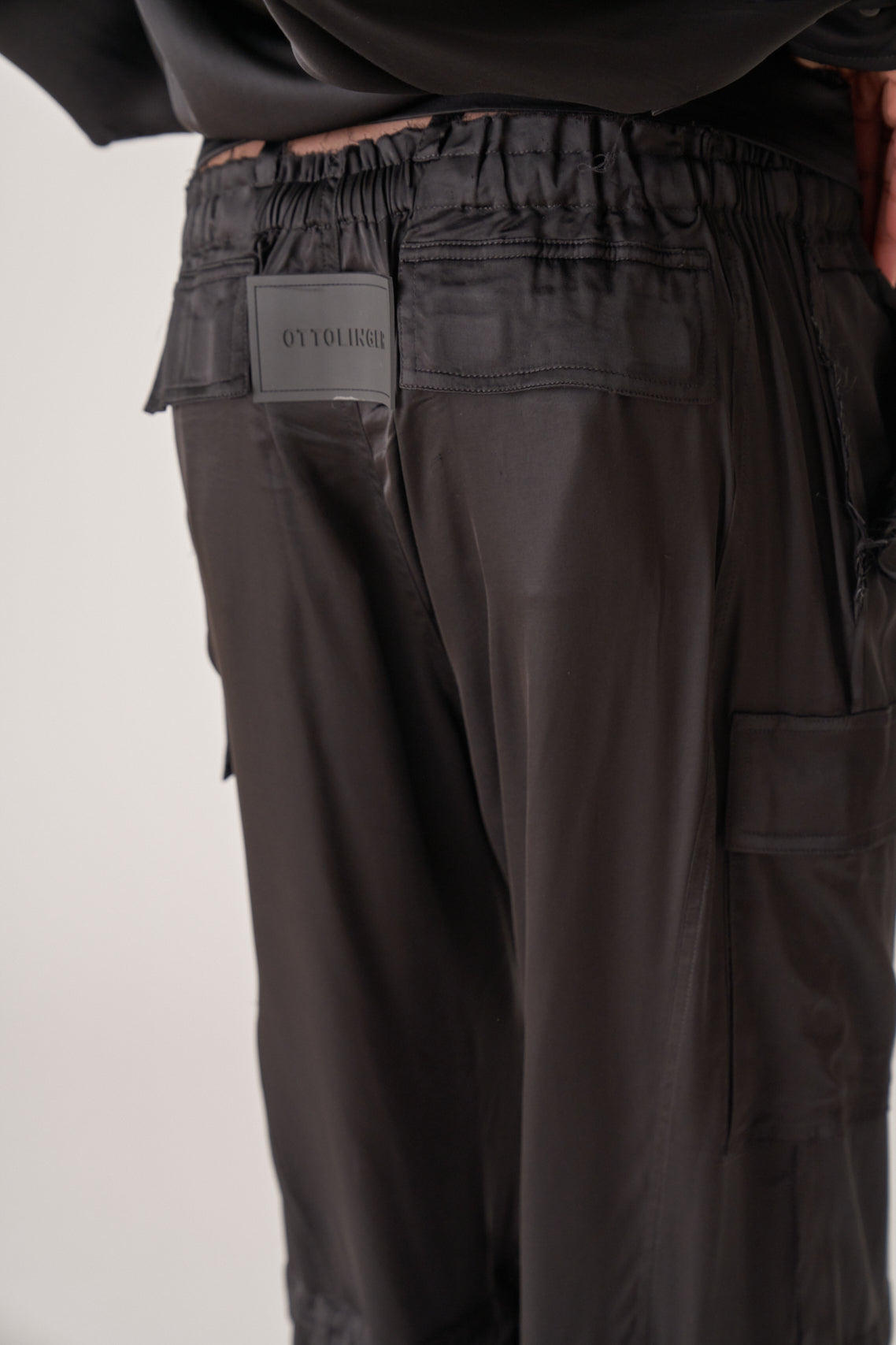 Baggy Satin Cargo Pants