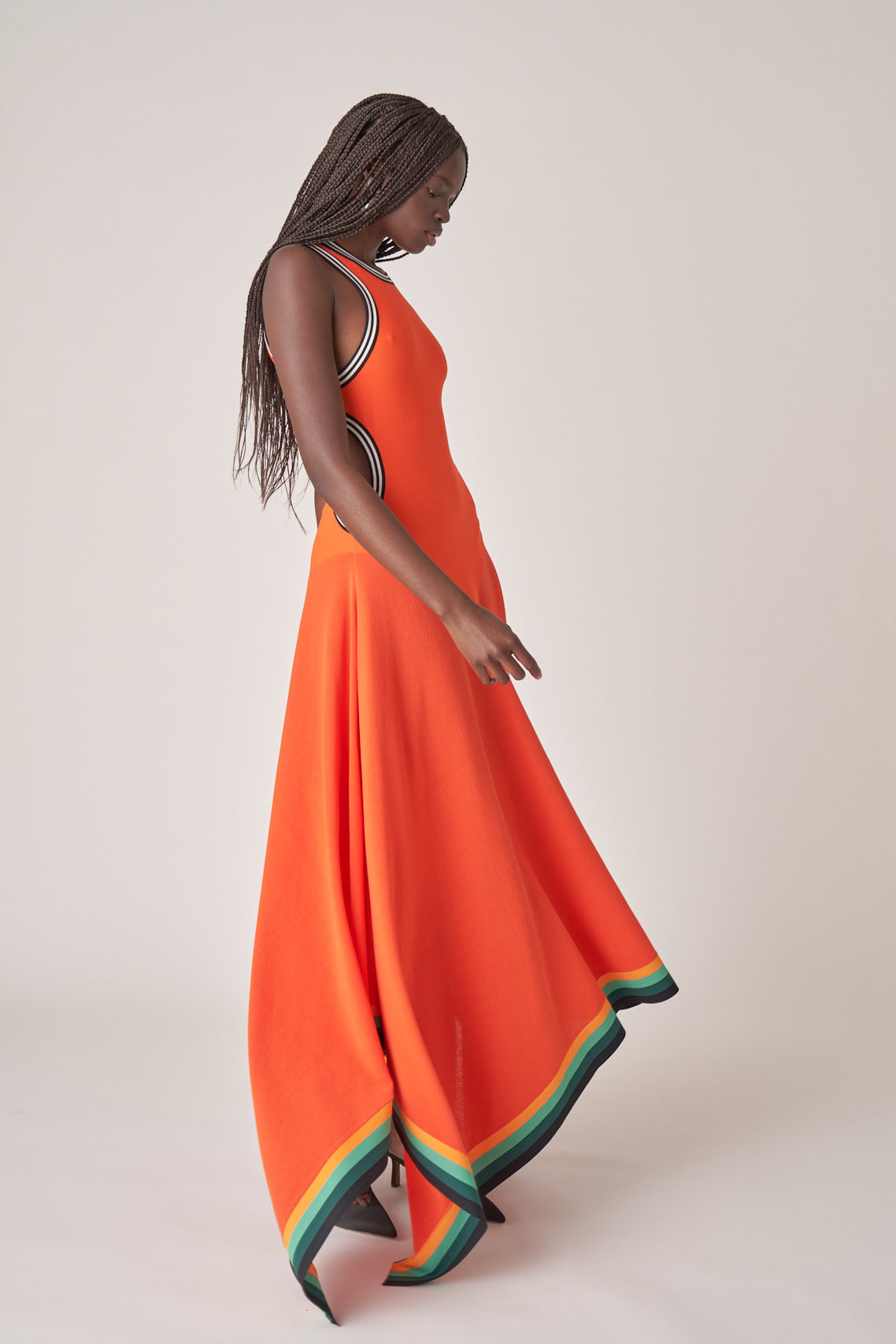 Striped Cutout Maxi Dress