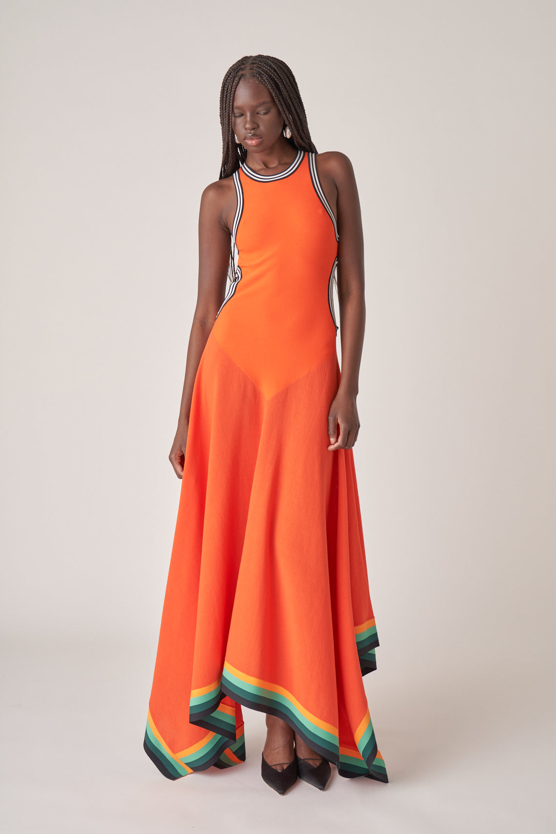 Striped Cutout Maxi Dress