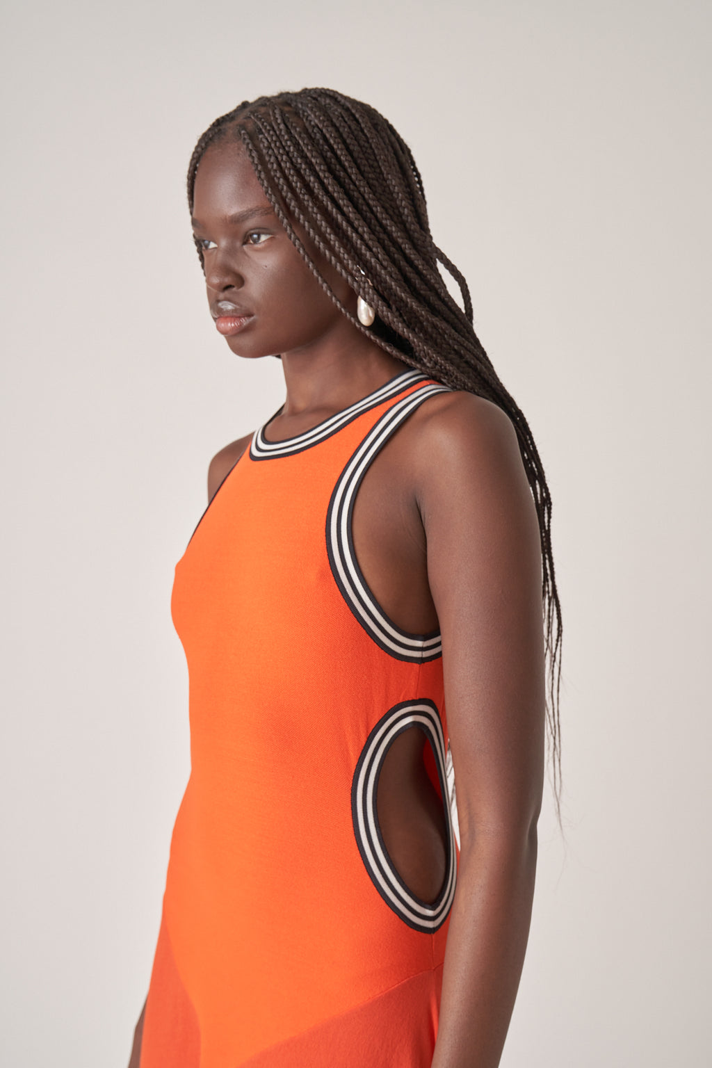 Striped Cutout Maxi Dress