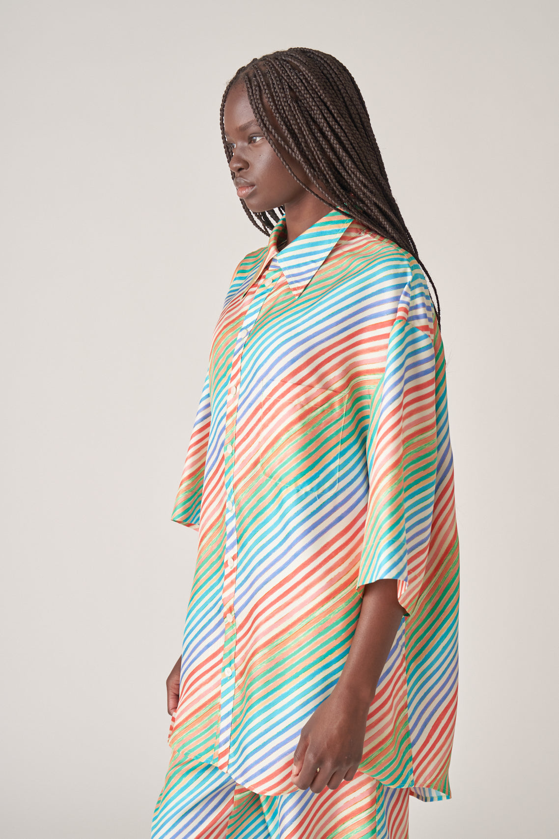 Silk Bias Crayon Jumbo Shirt