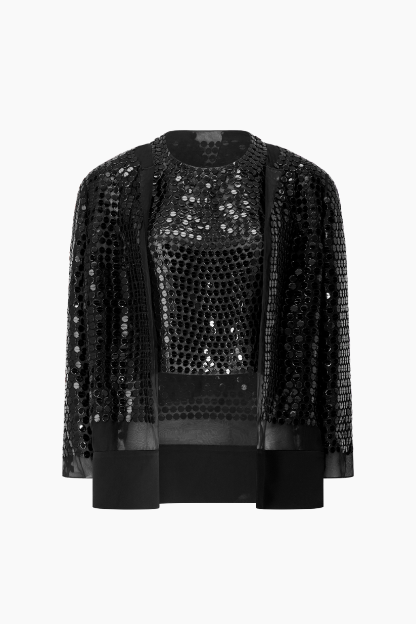 Chanel Sheer Beaded Tank and Jacket