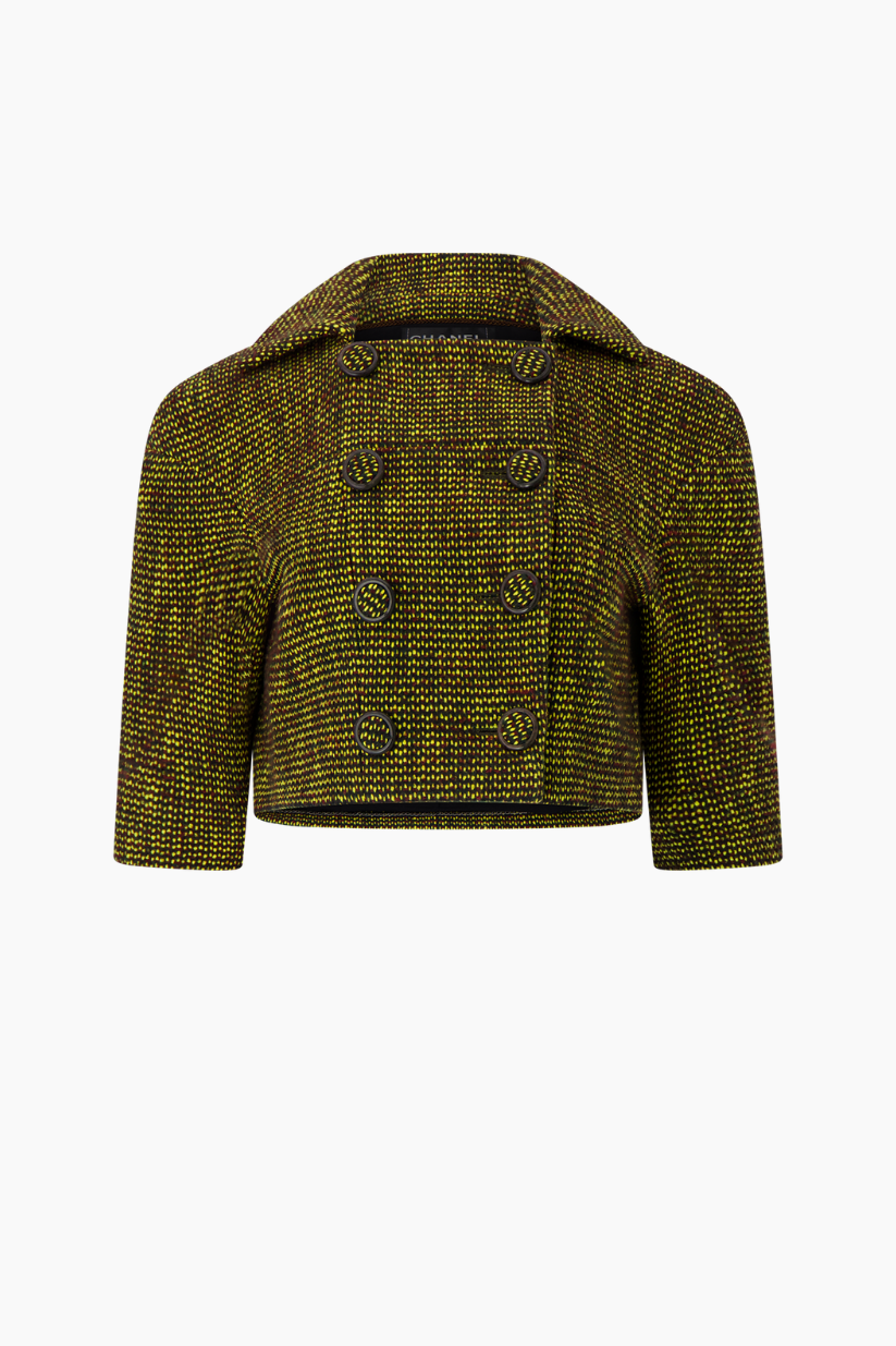 Chanel Tweed Double-Breasted Cropped Coat