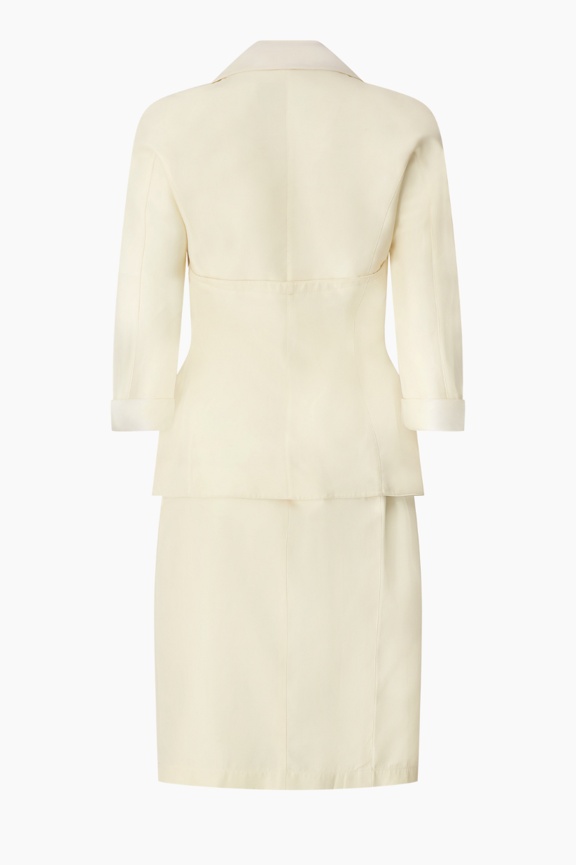 Thierry Mugler Skirt Suit with Iridescent Collar