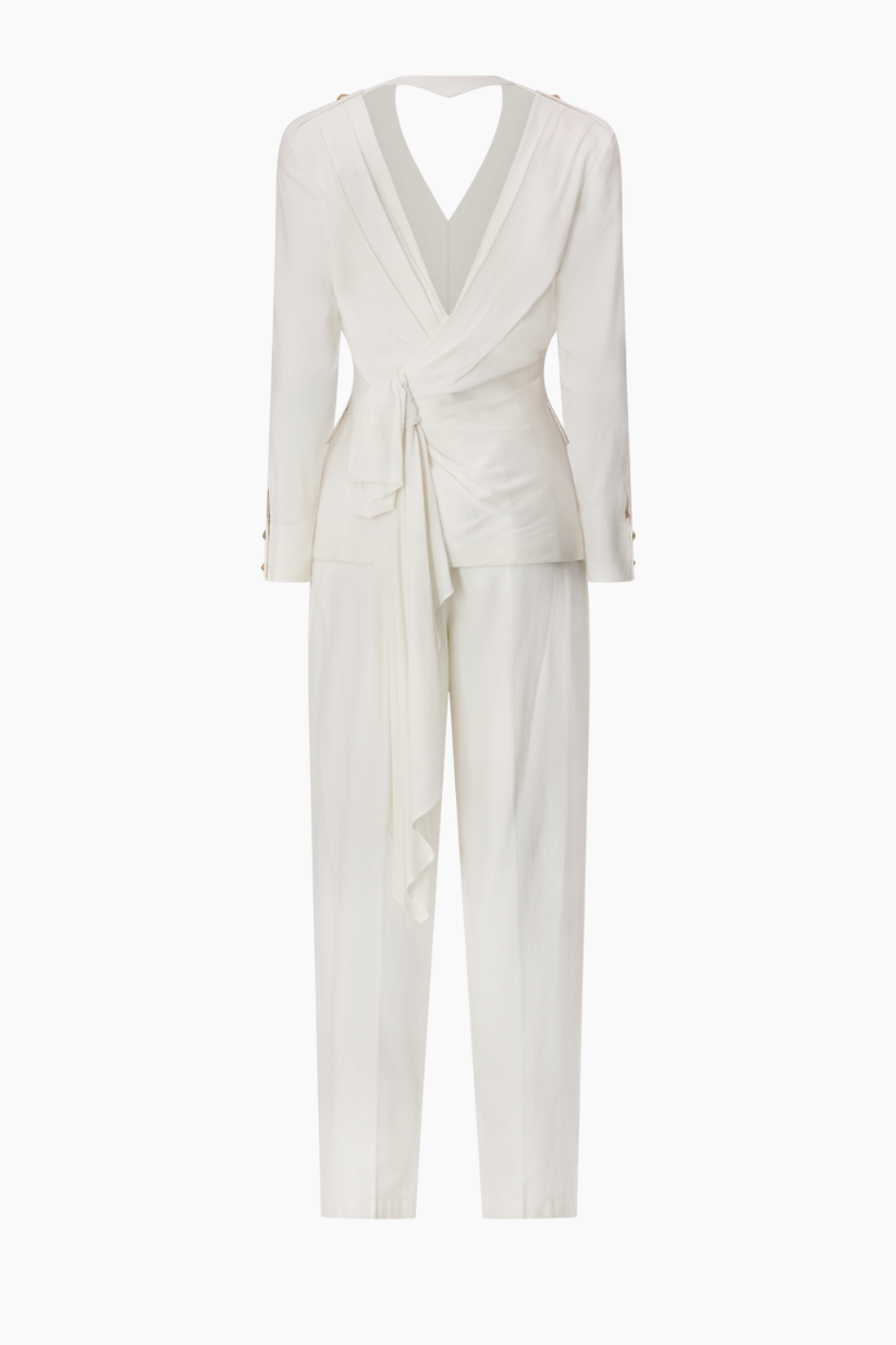 Thierry Mugler White Backless Pantsuit