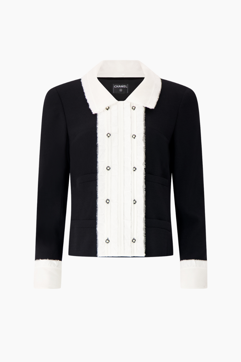 Chanel Tweed Jacket with White Collar