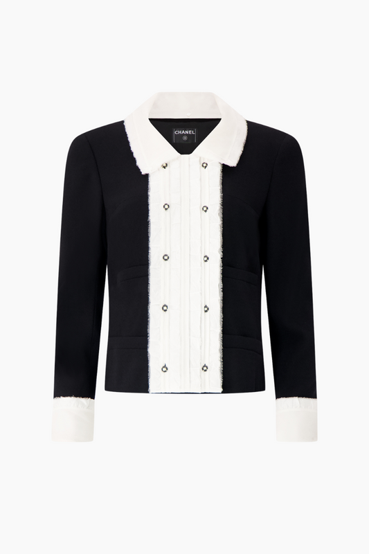 Chanel Tweed Jacket with White Collar